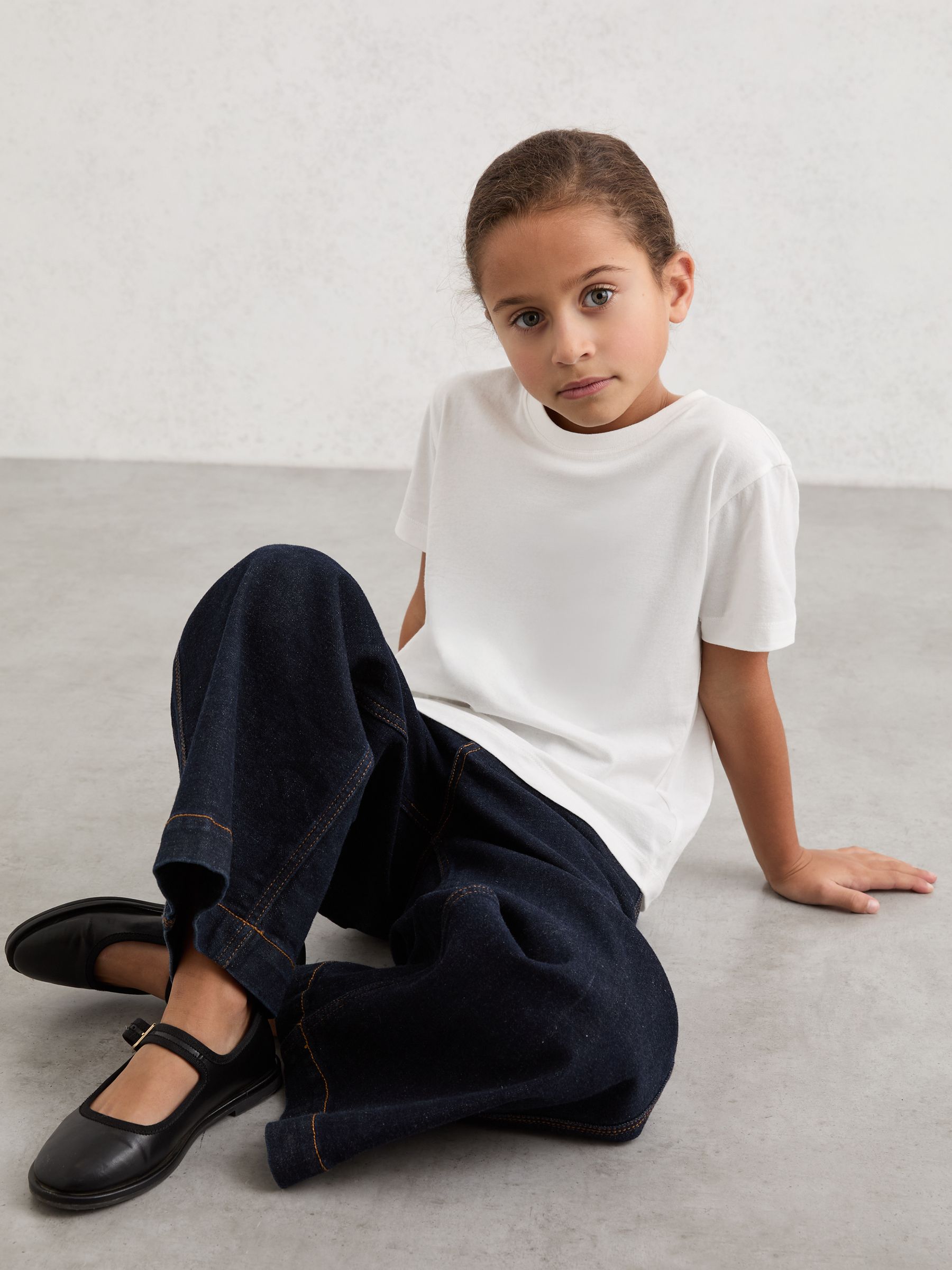 Cotton Crew Neck T-Shirt in White - Image 4 of 5