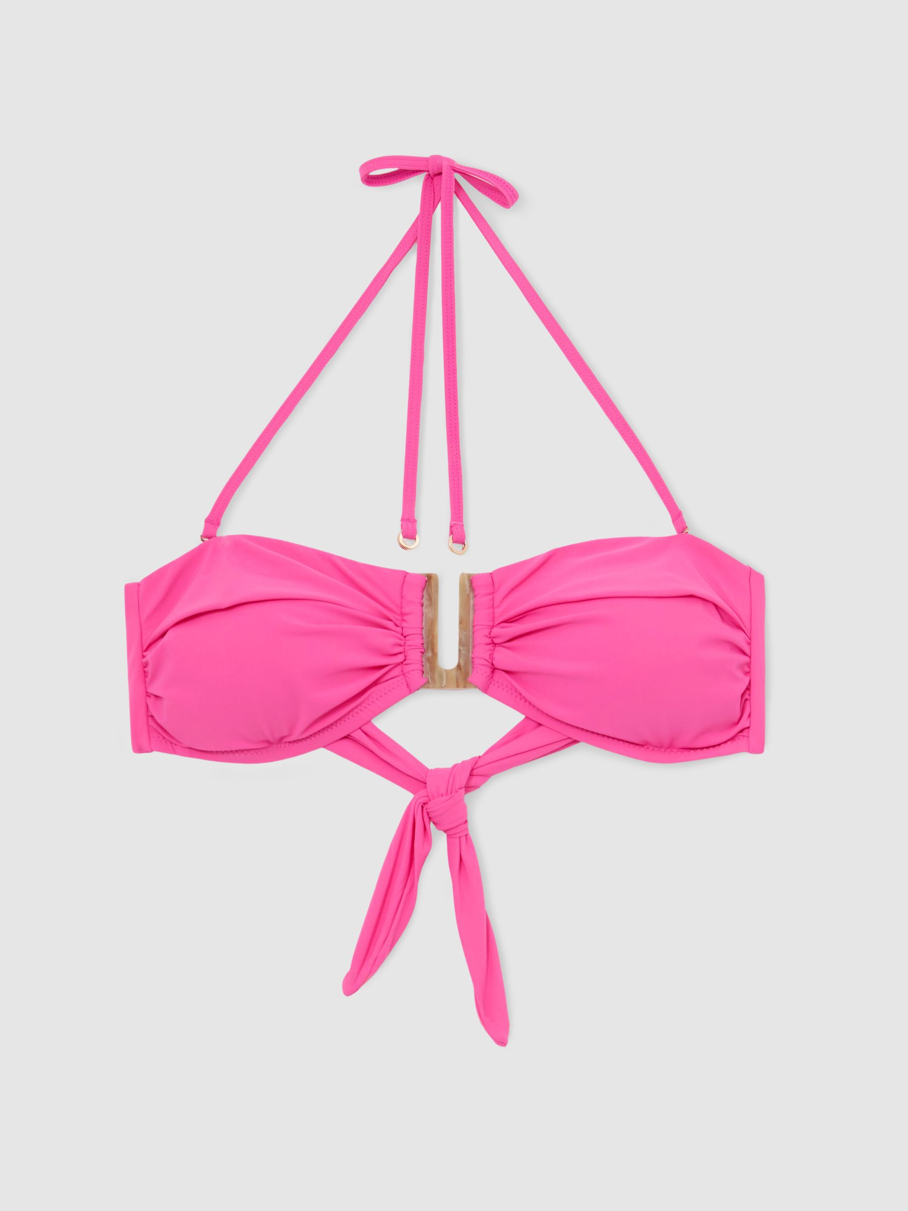 Removable Strap Bandeau Bikini Top in Pink - Image 2 of 7