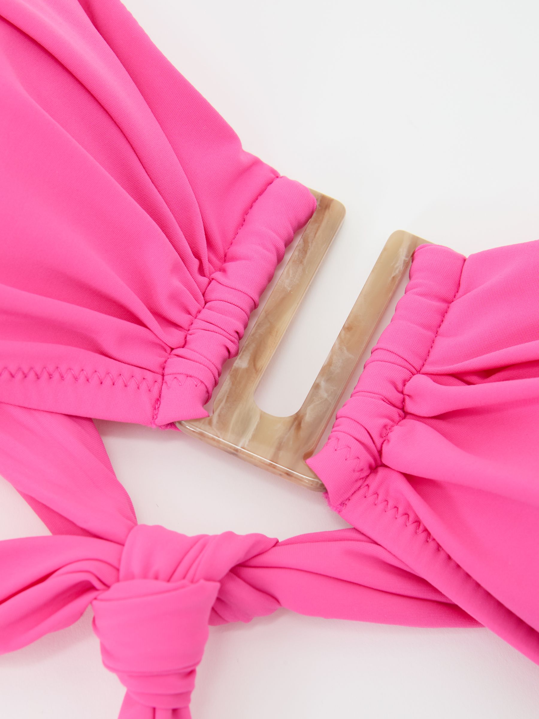 Removable-Strap Bandeau Bikini Top in Pink - image 3