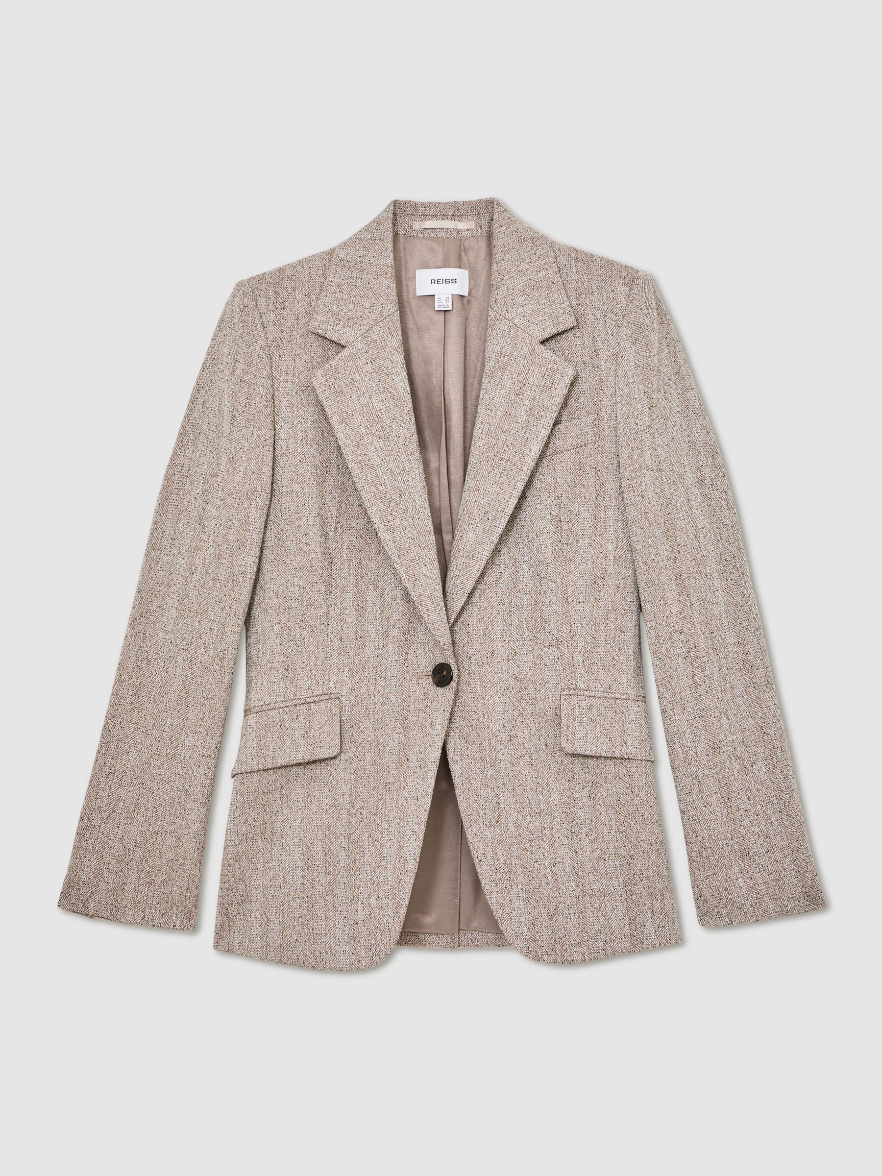 Single-Breasted Textured Blazer in Grey - image 1