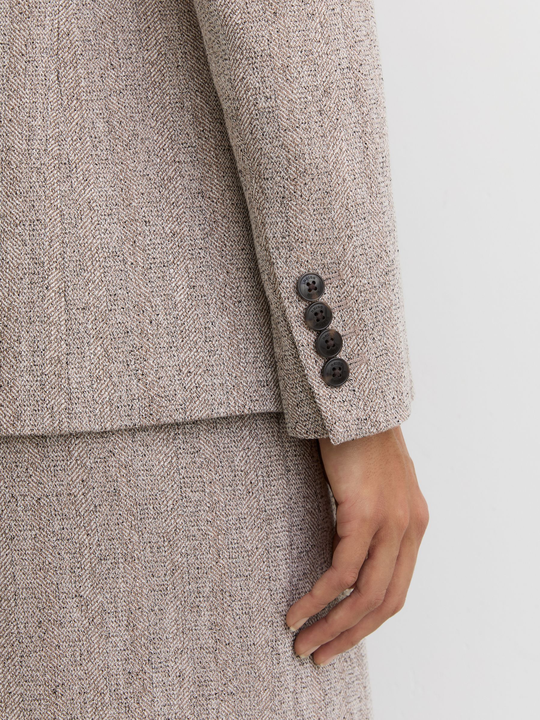 Single-Breasted Textured Blazer in Grey - image 4
