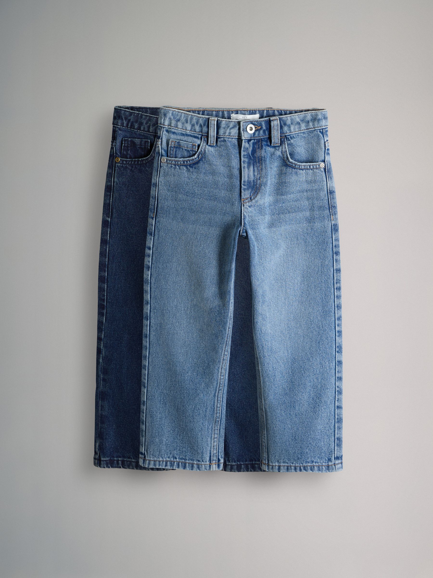 Dark/Mid Blue 2 Pack Straight Leg Jeans - Image 2 of 6