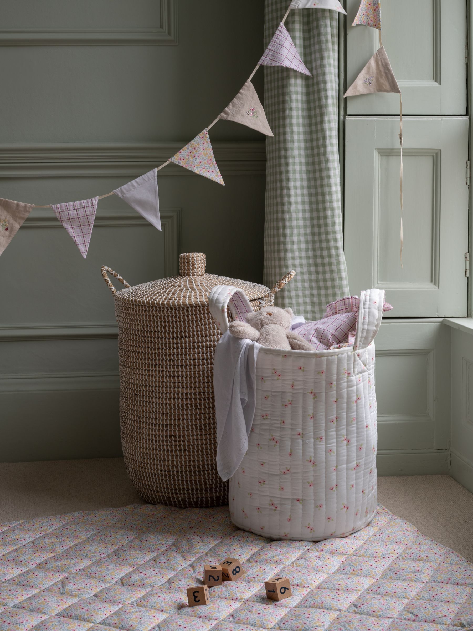 Anemone Large Quilted Storage Basket - Image 1 of 5