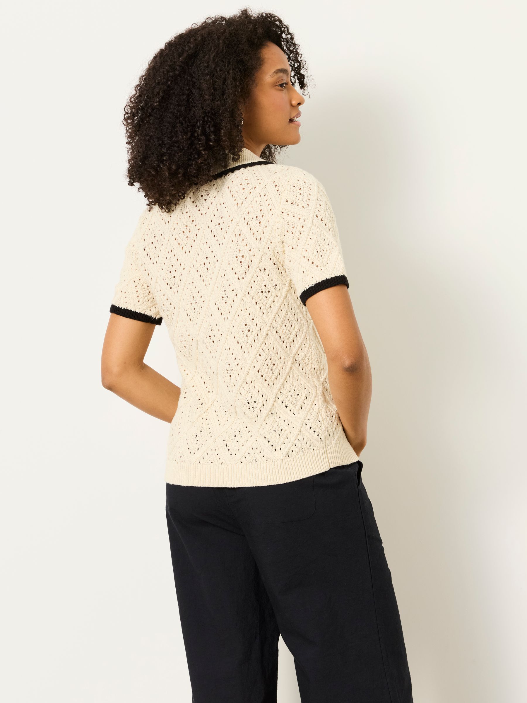 Madison Ivory Tipped Knitted Polo - Image 2 of 5