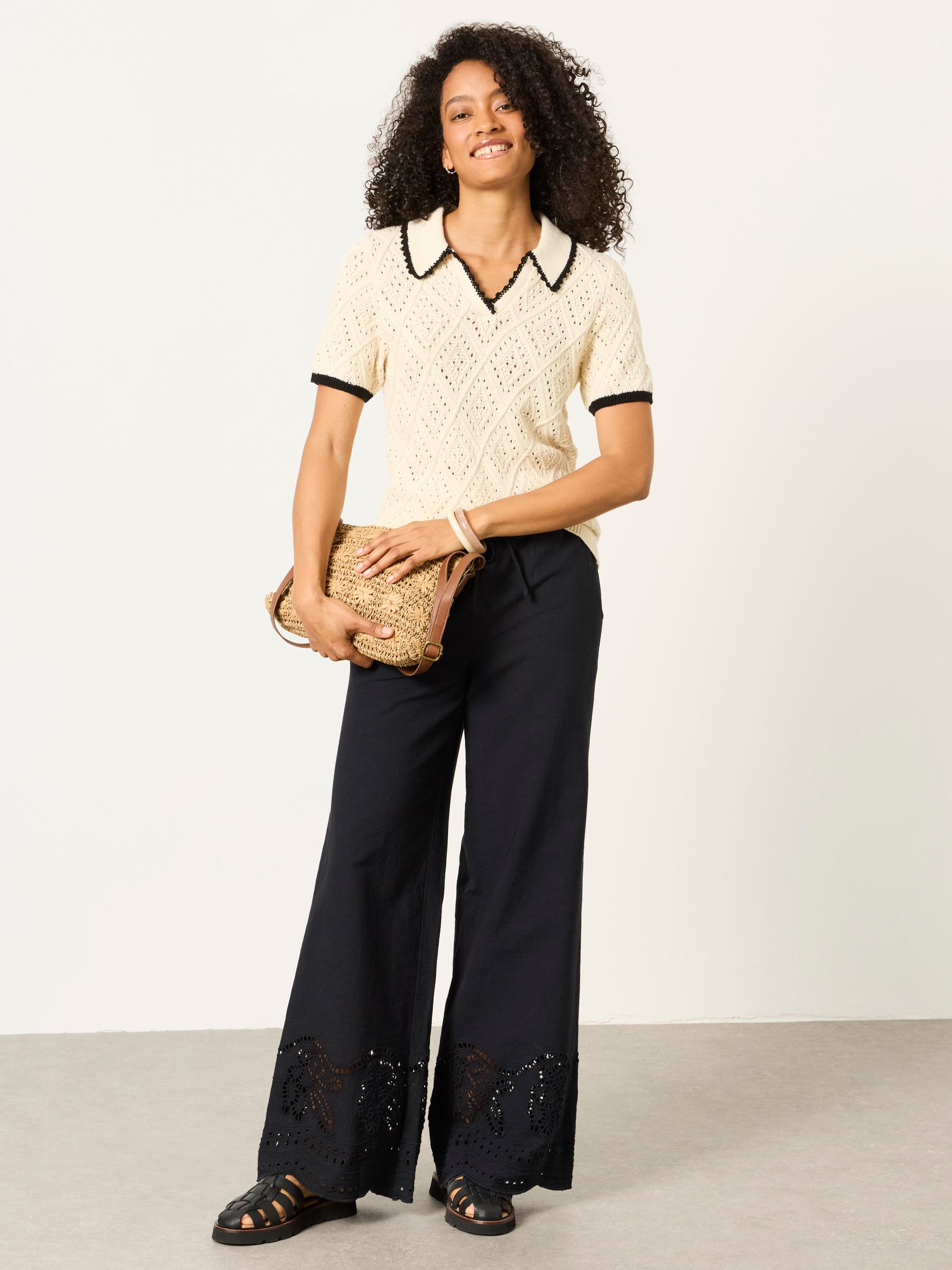 Madison Ivory Tipped Knitted Polo - Image 3 of 5