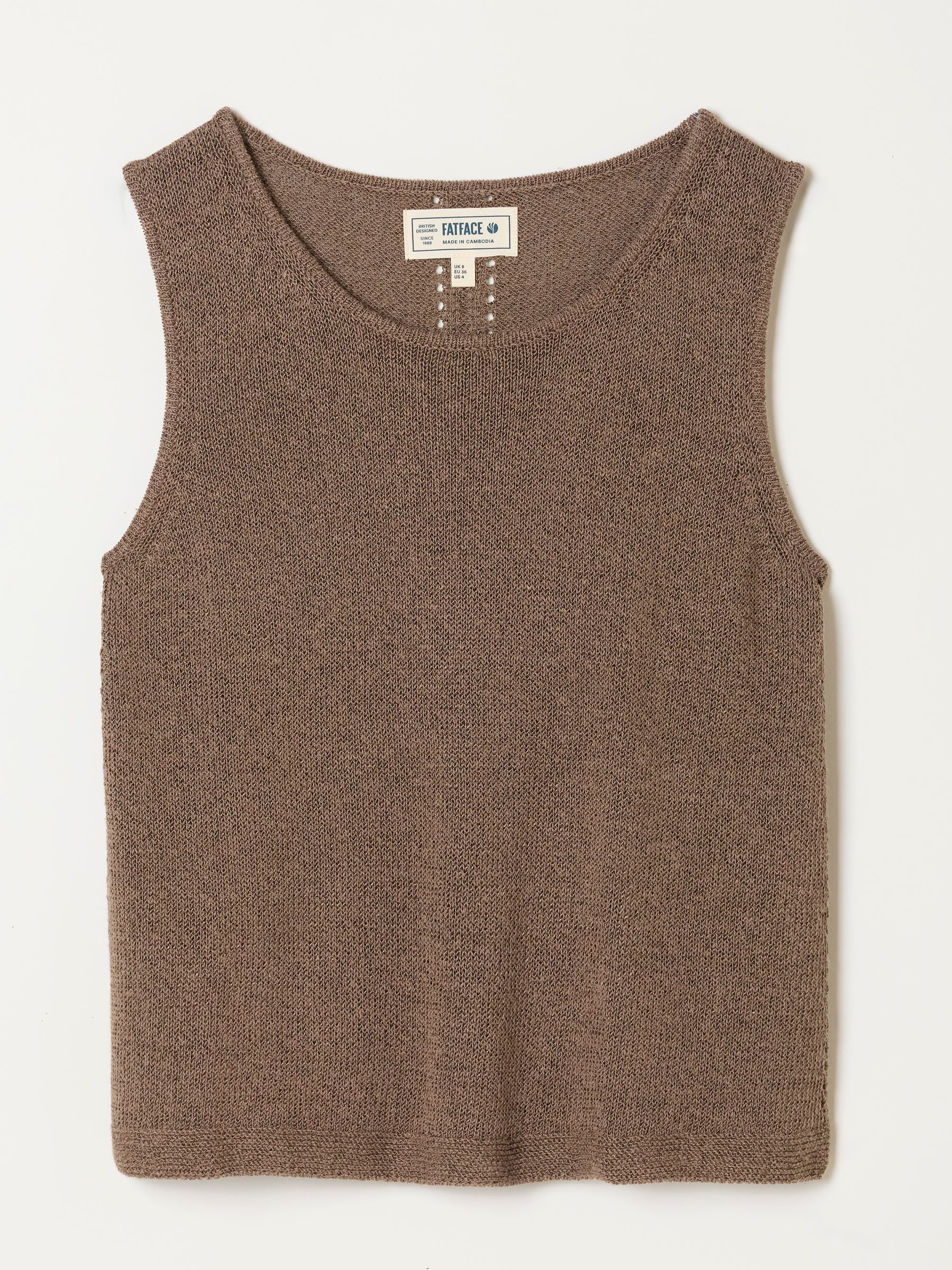 Bree Brown Knitted Tank Top - Image 2 of 2