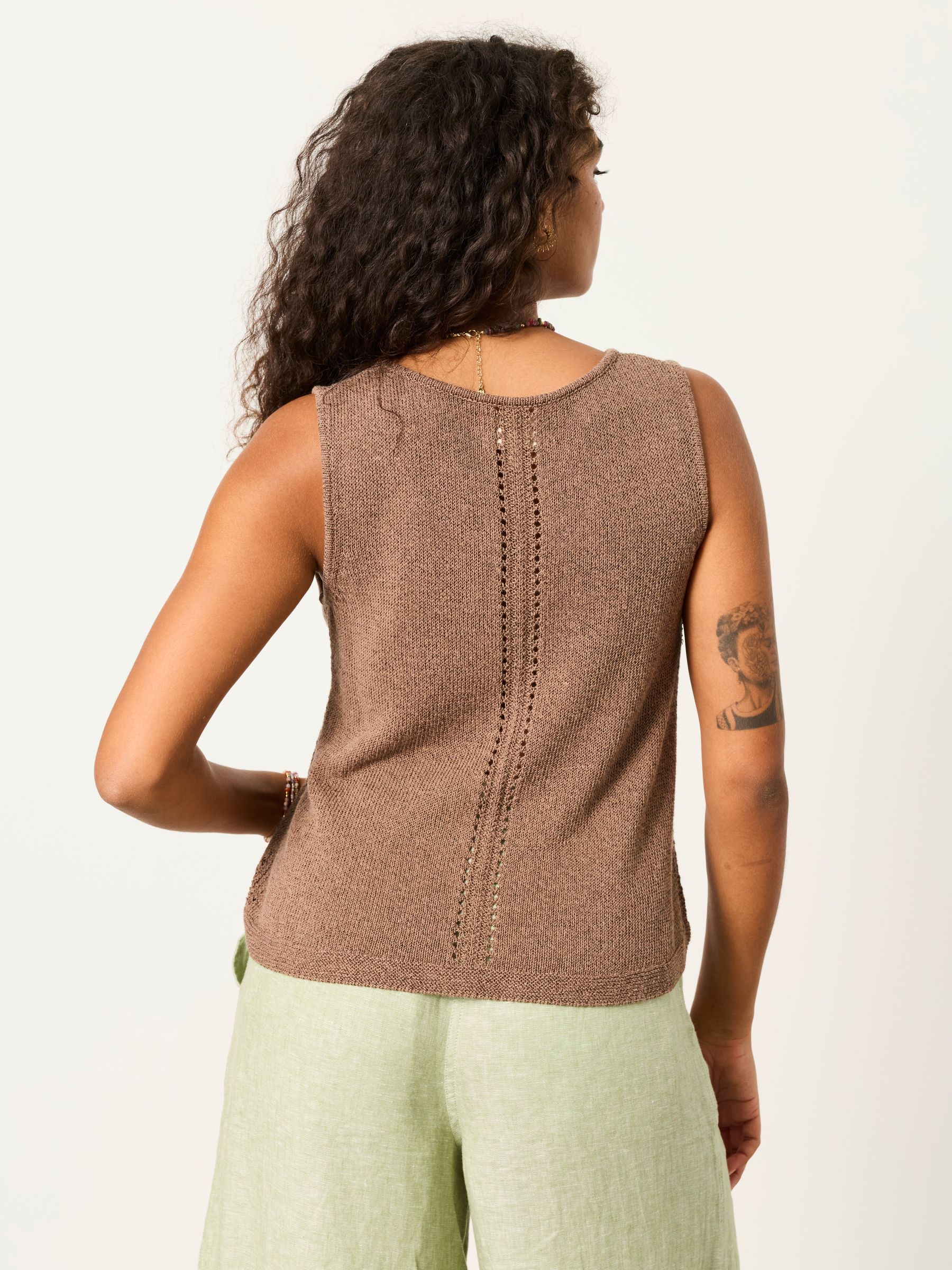 Bree Brown Knitted Tank Top - Image 3 of 7