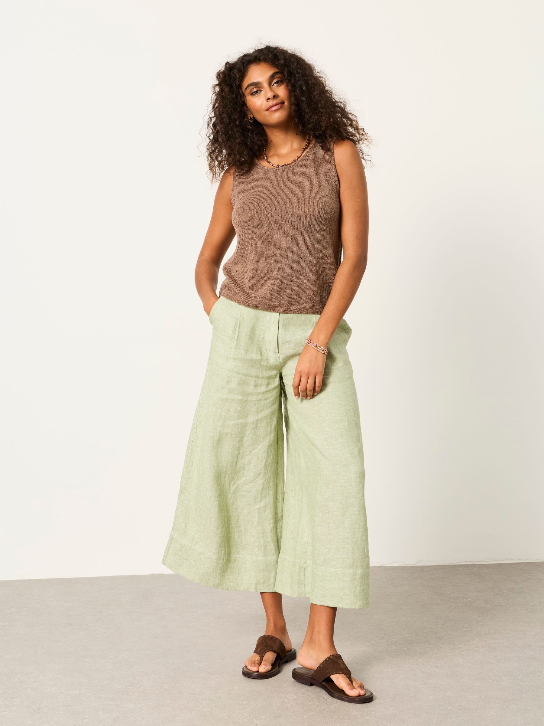 Bree Brown Knitted Tank Top | FatFace