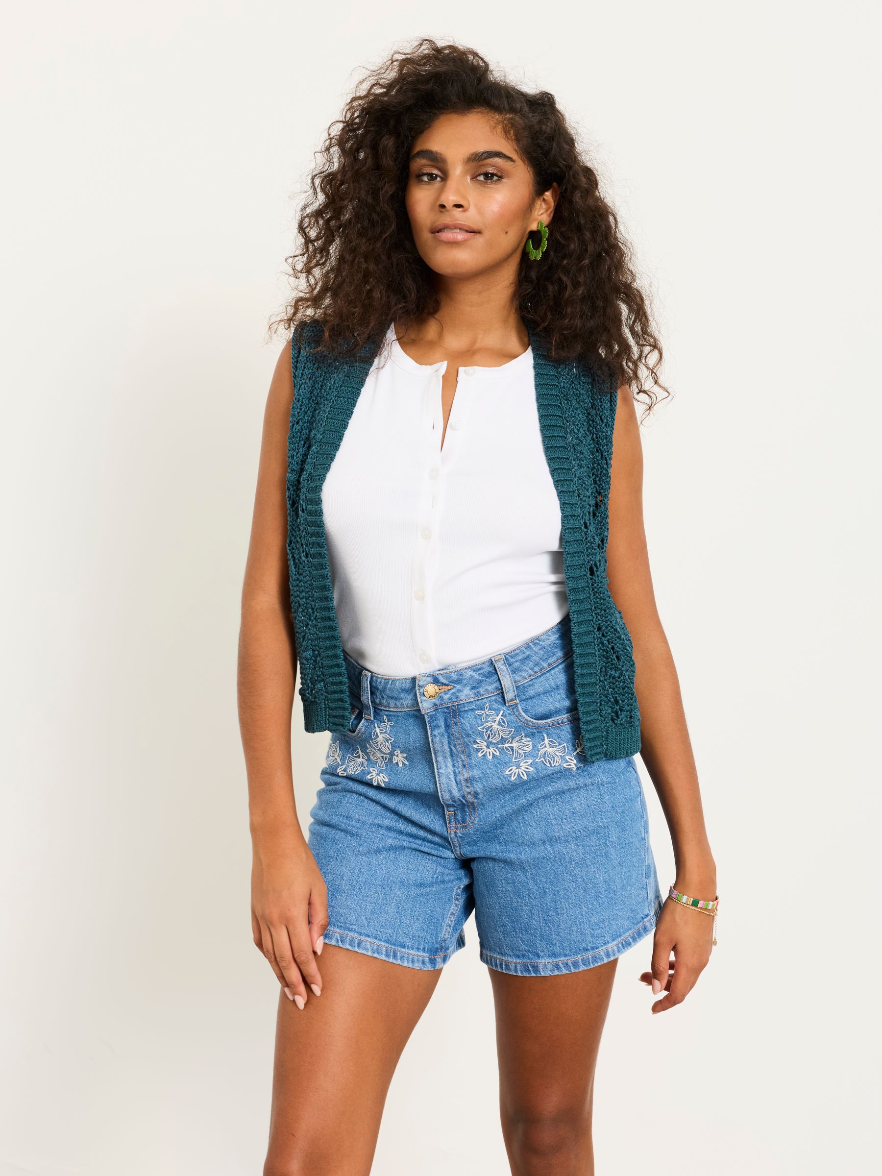 Michelle Teal Blue Knitted Tank - Image 3 of 6