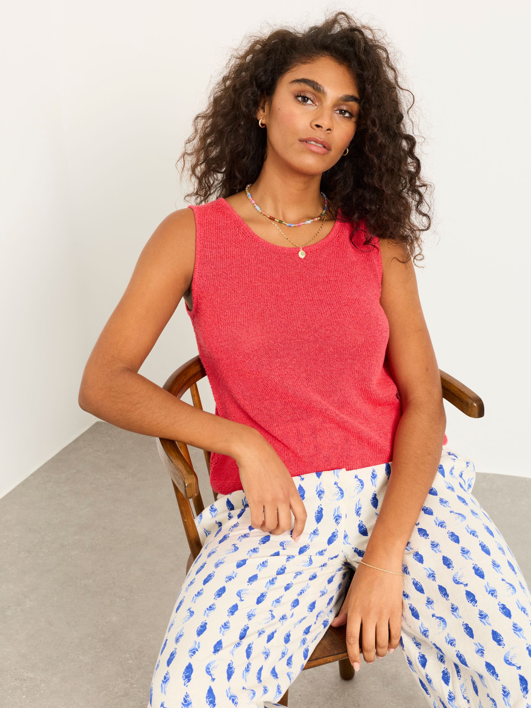 Bree Red Knitted Tank Top | FatFace USA