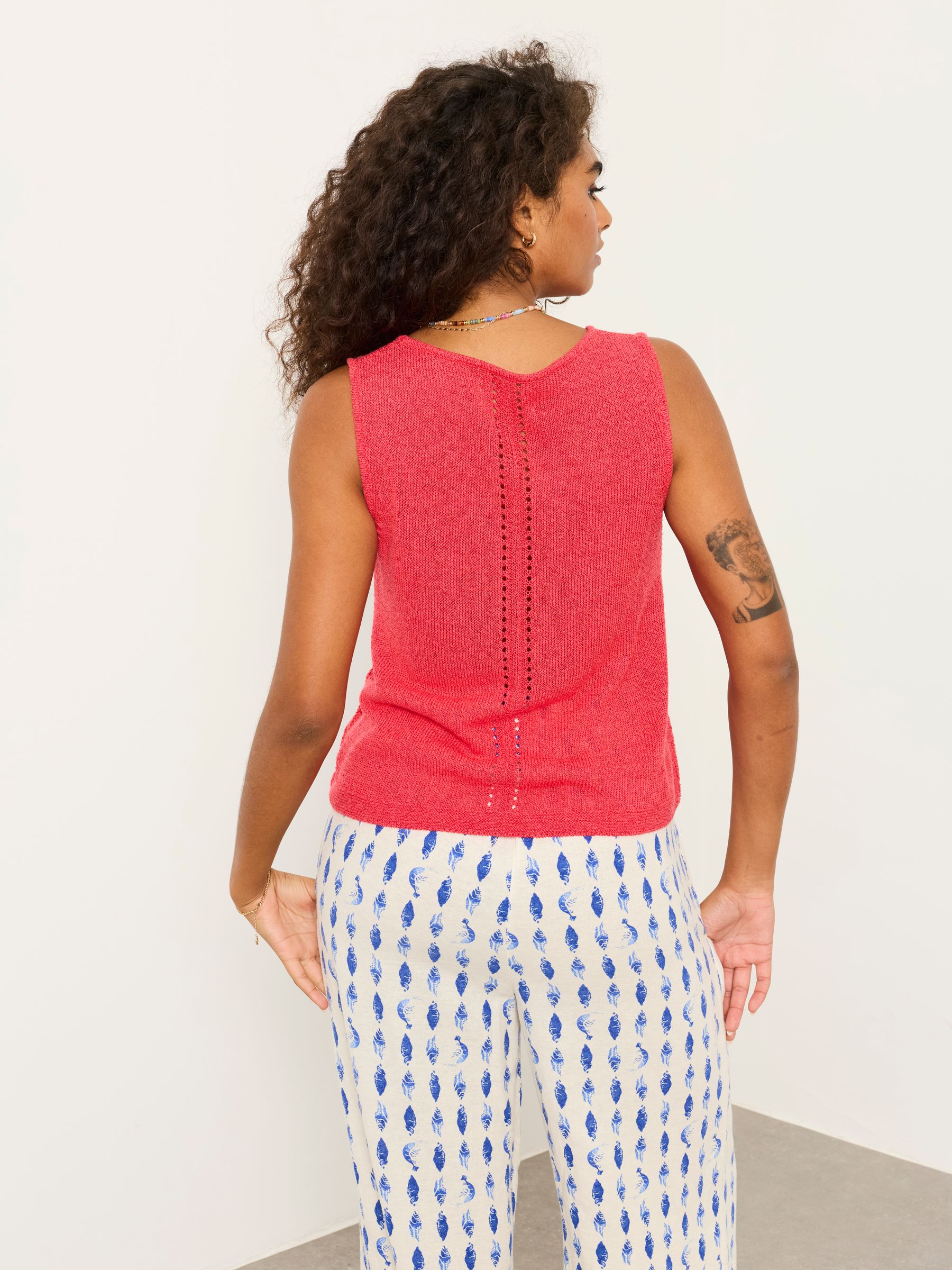 Bree Red Knitted Tank Top - Image 2 of 6