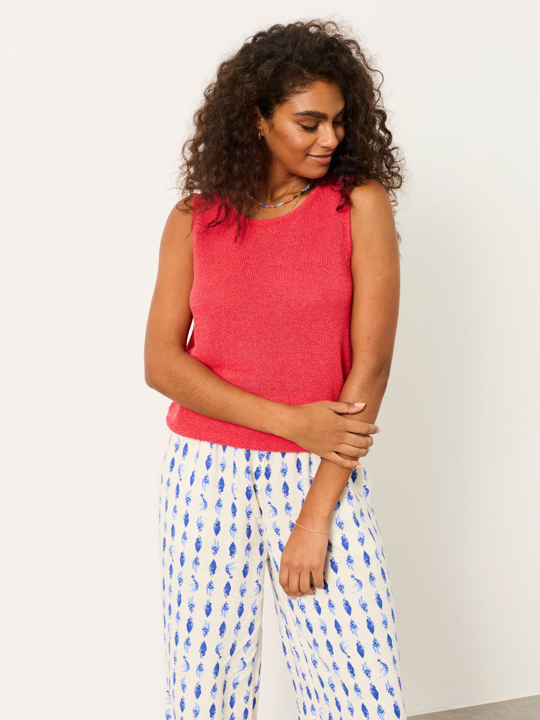 Bree Red Knitted Tank Top | FatFace
