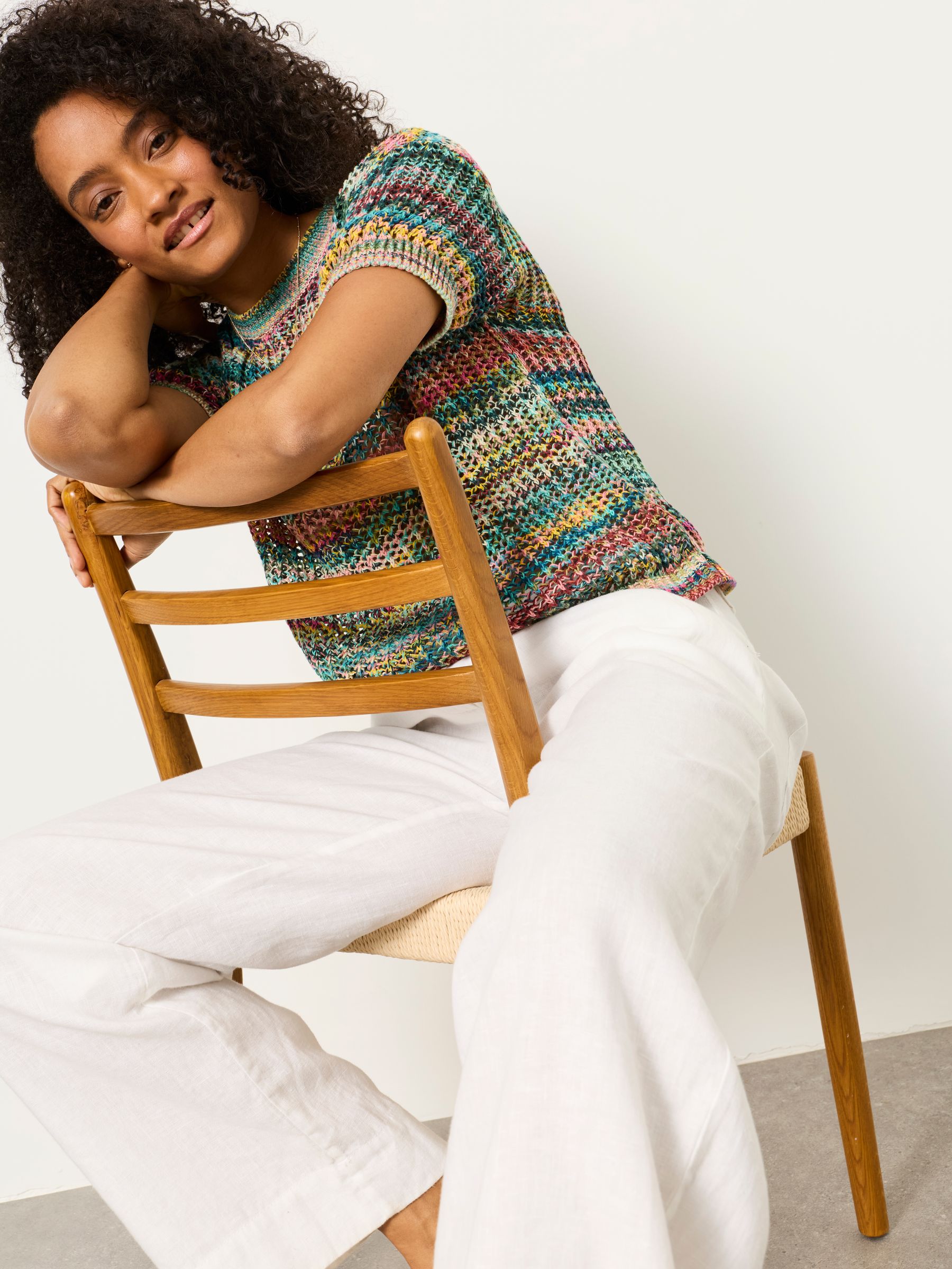 Green Maggie Knitted Open Stitch Top - Image 4 of 6