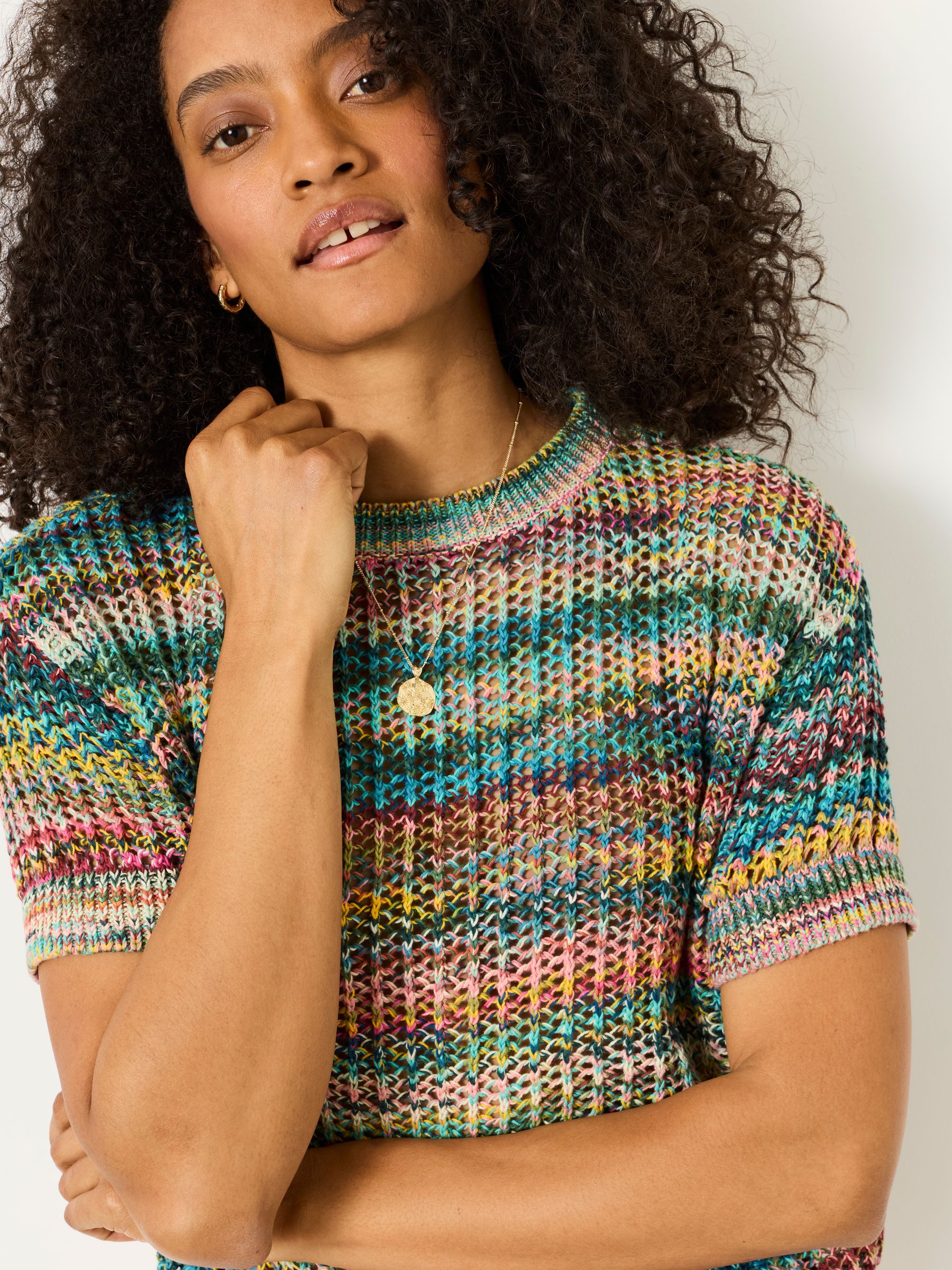 Green Maggie Knitted Open Stitch Top - Image 5 of 6