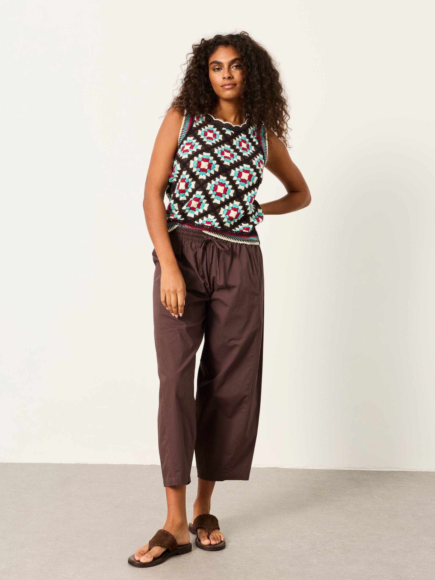 Brown Bea Knitted Crochet Top - Image 5 of 7