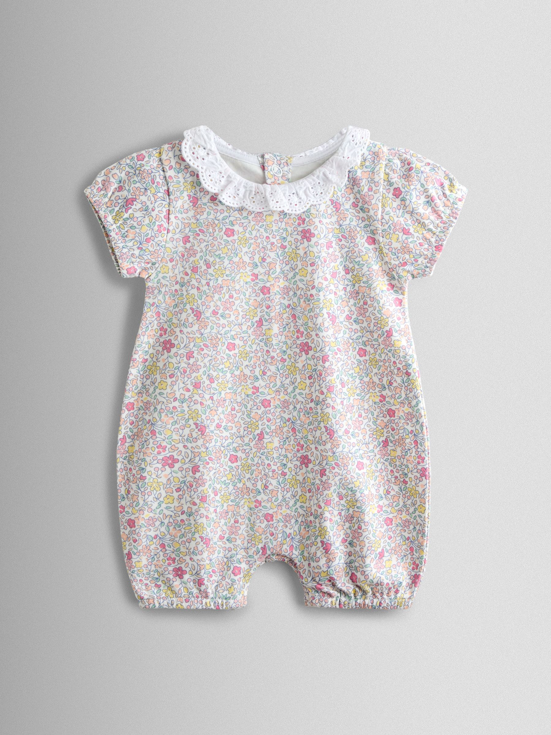 Yellow Duck & Floral 2-Pack Broderie Collar Rompers - Image 3 of 7