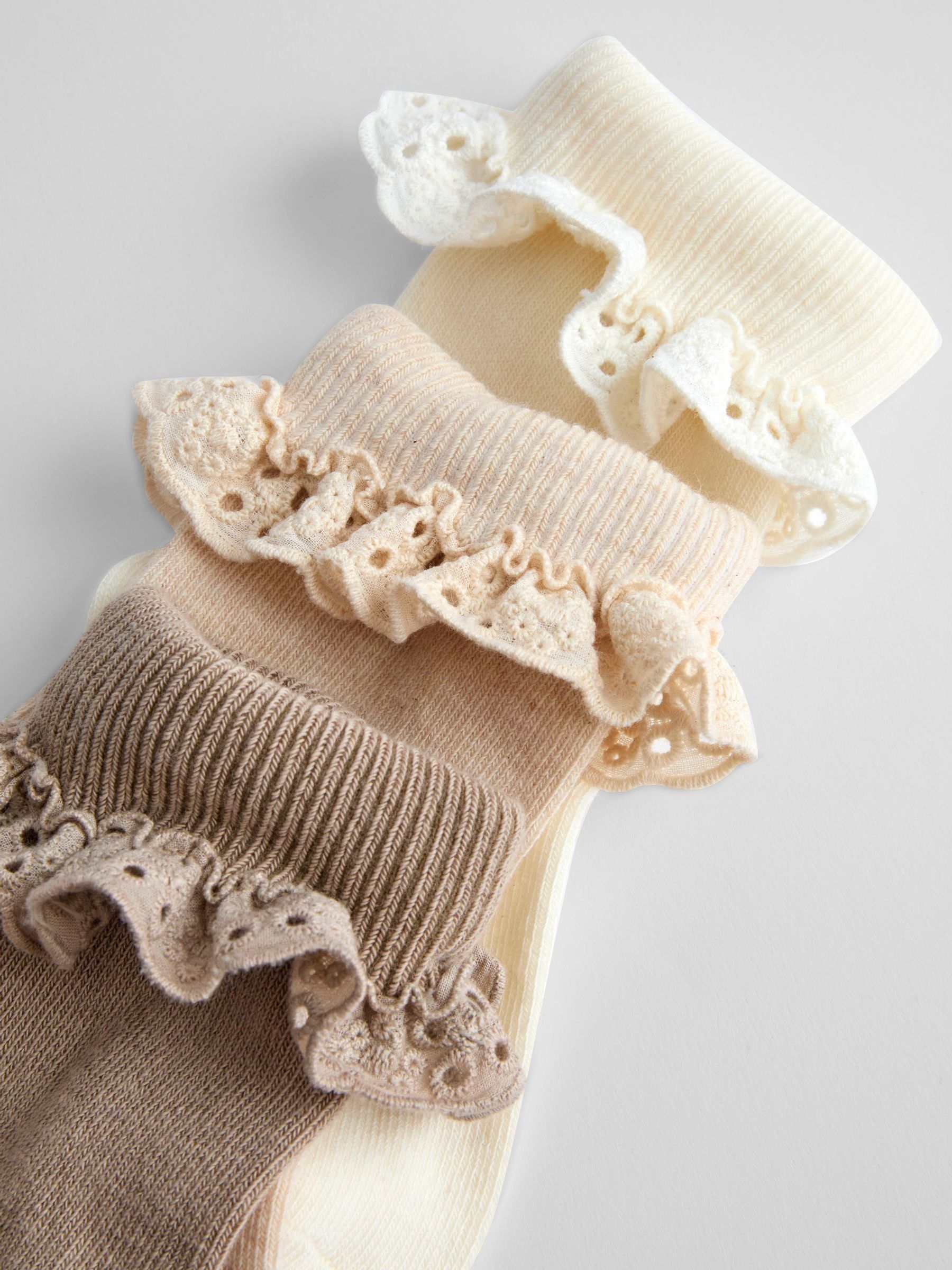 Stone 3-Pack Frill Socks - Image 2 of 5