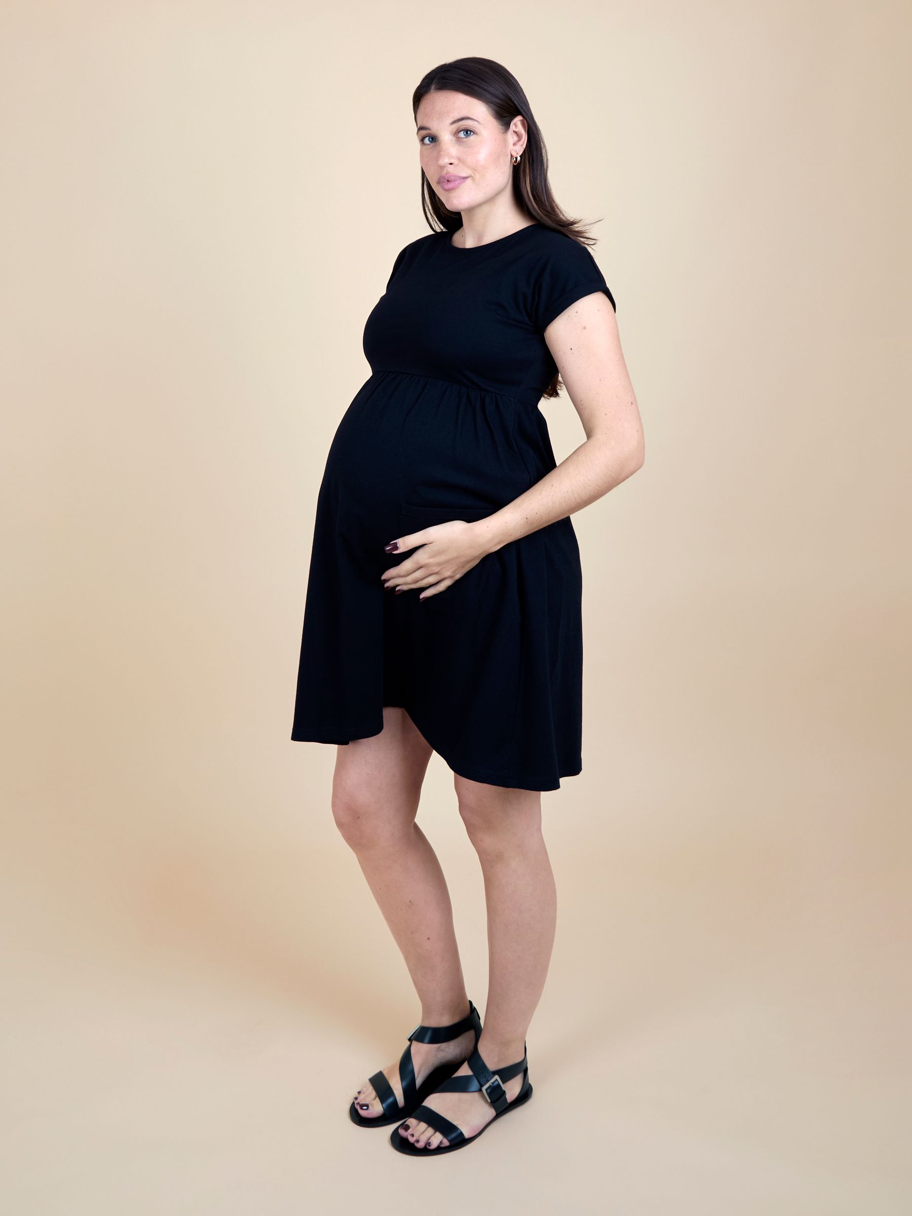 True Black Short Sleeve Pocket Detail T-Shirt Mini Dress - Image 2 of 6