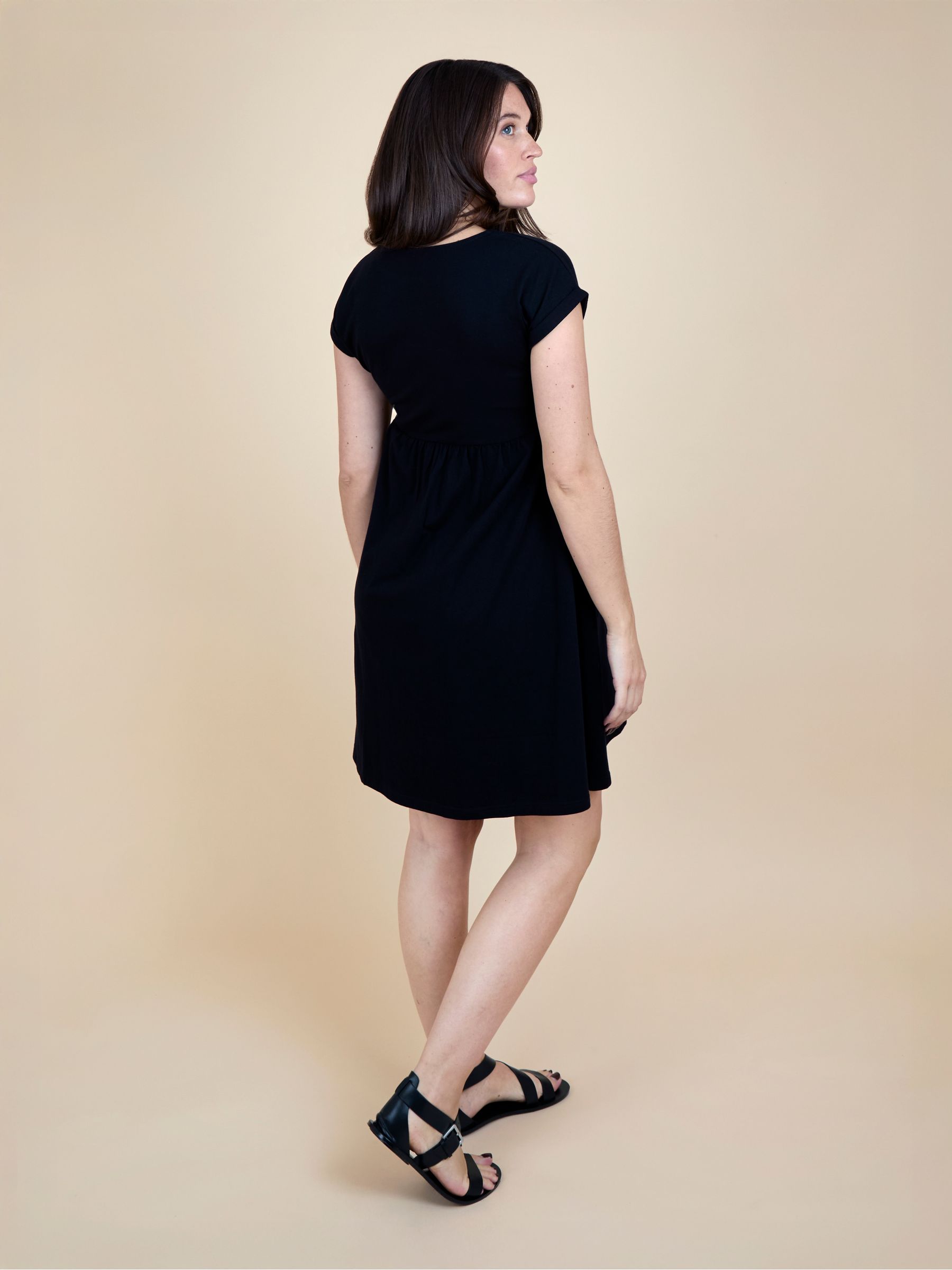 True Black Short Sleeve Pocket Detail T-Shirt Mini Dress - Image 3 of 6
