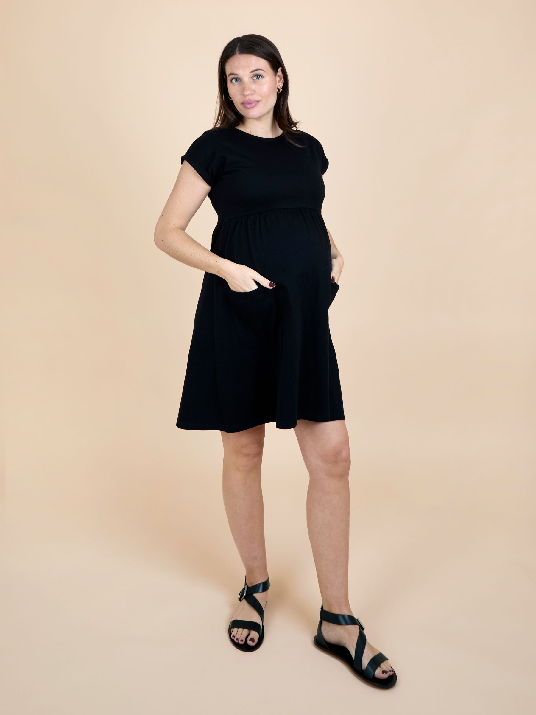 True Black Short Sleeve Pocket Detail T-Shirt Mini Dress - Image 4 of 6