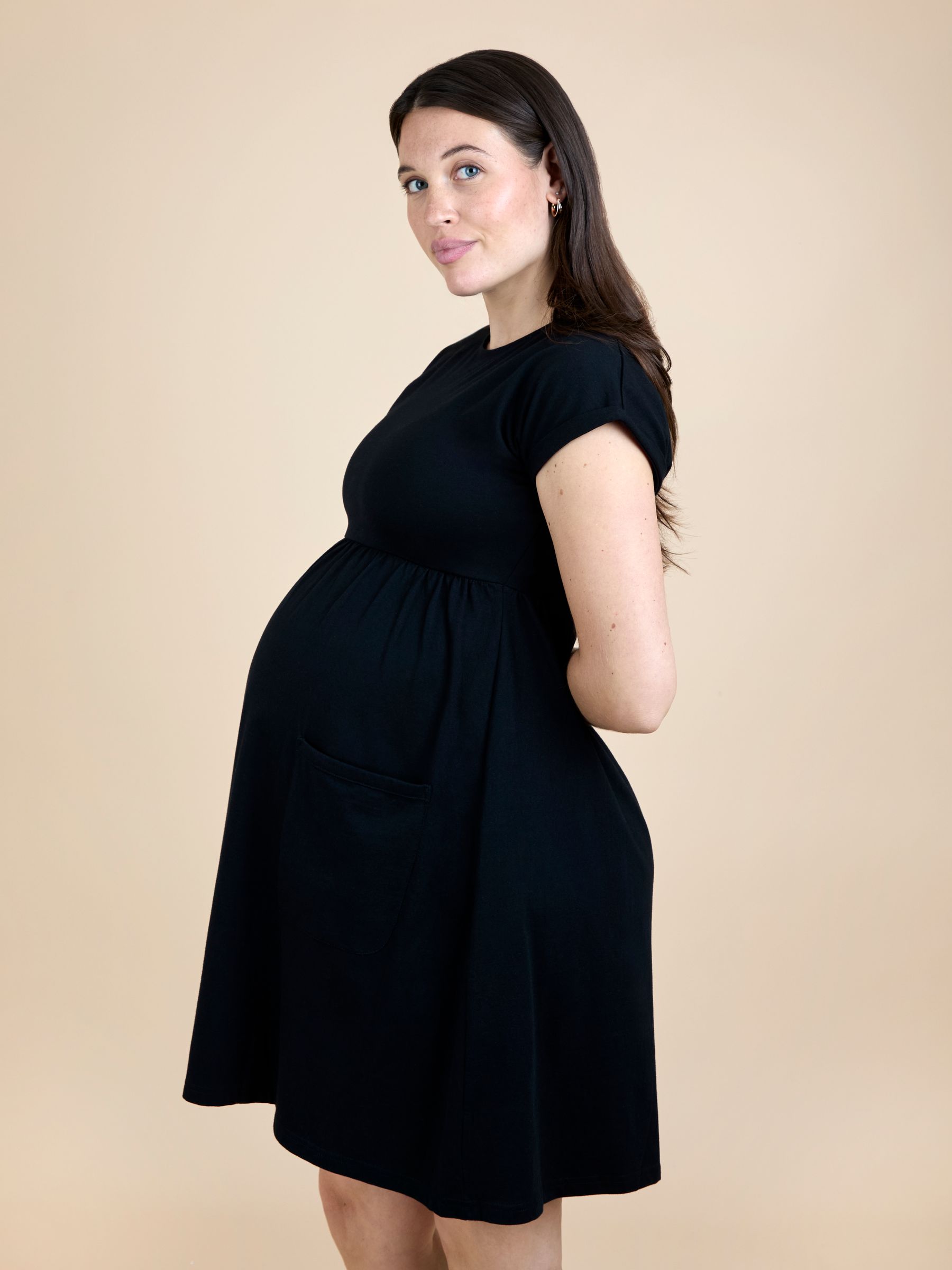 True Black Short Sleeve Pocket Detail T-Shirt Mini Dress - Image 5 of 6