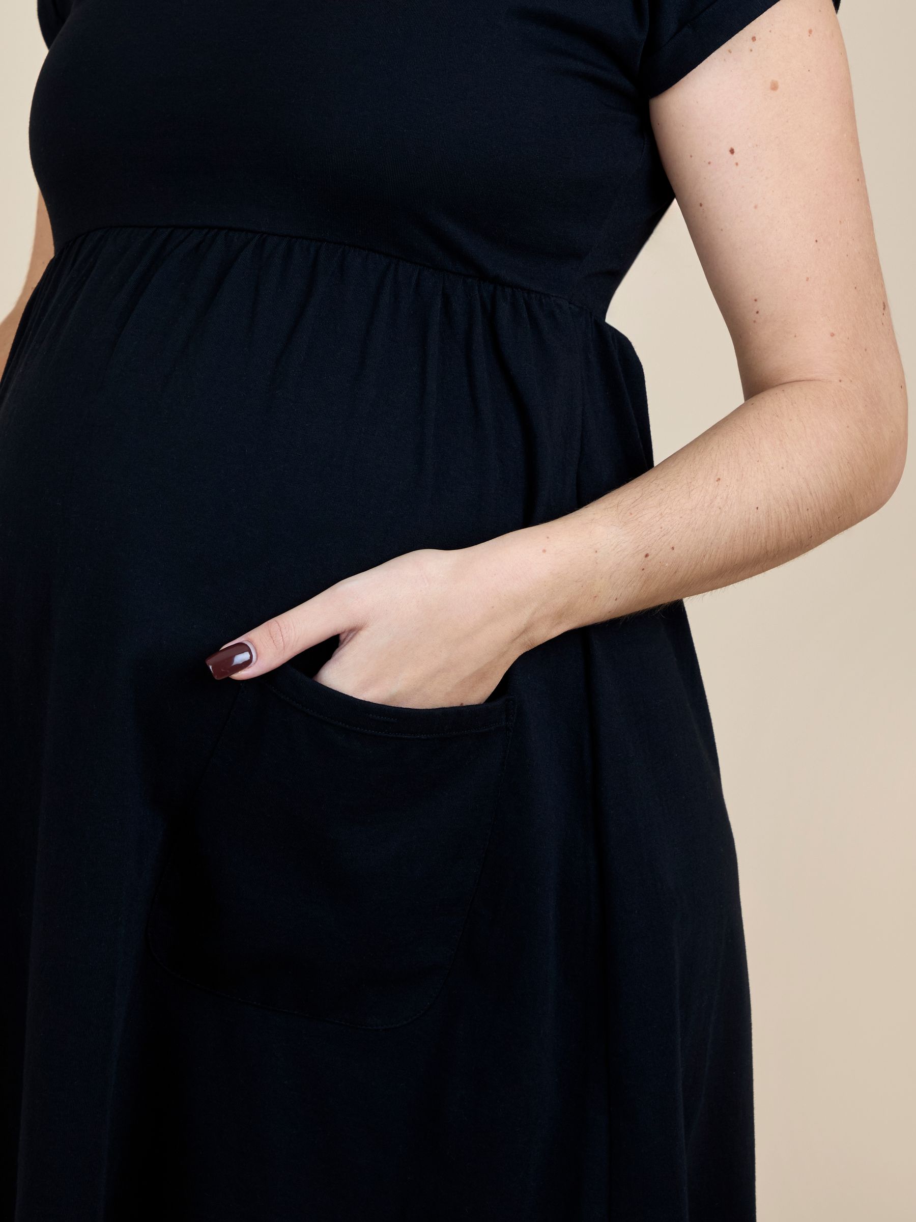 True Black Short Sleeve Pocket Detail T-Shirt Mini Dress - Image 6 of 6