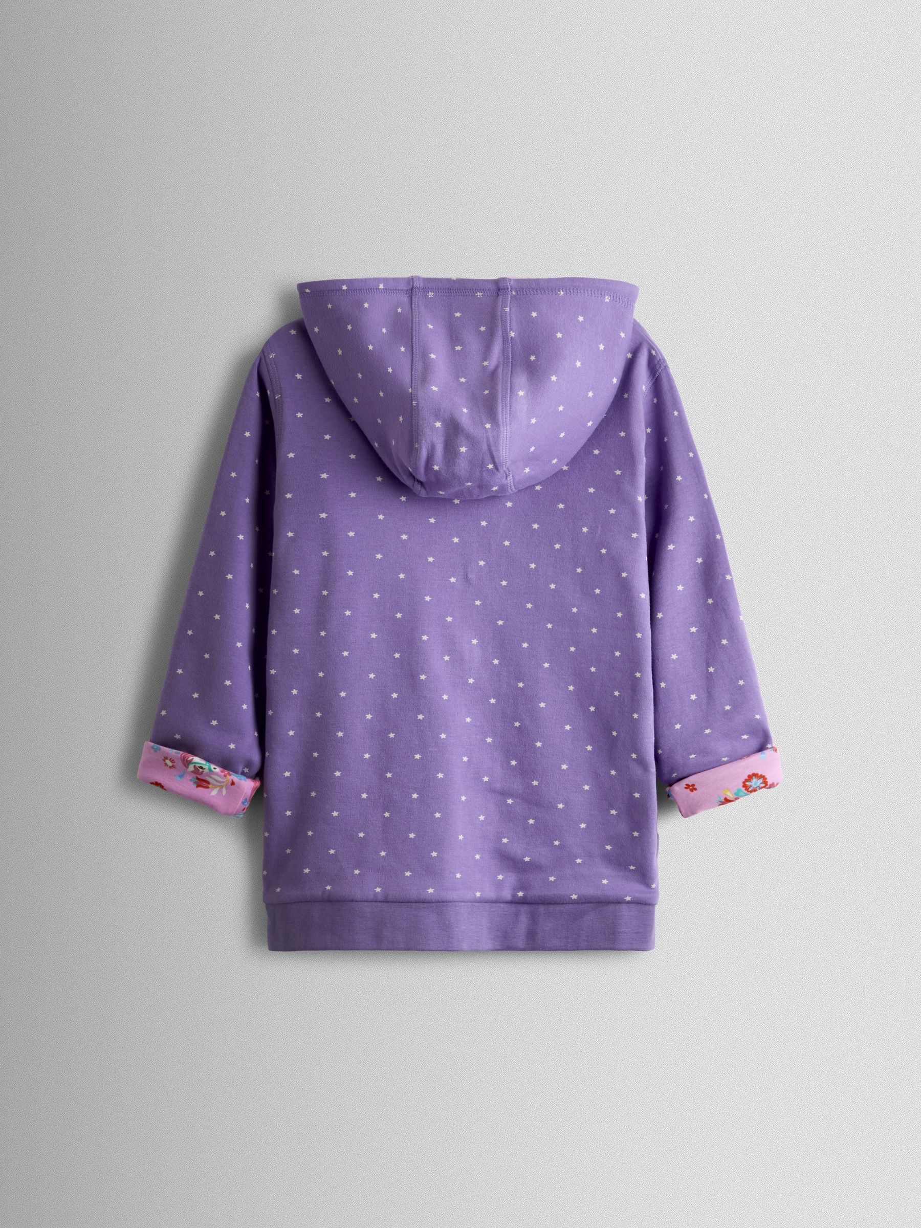 Purple Unicorn Pretty Appliqué Reversible Hoodie - Image 5 of 9