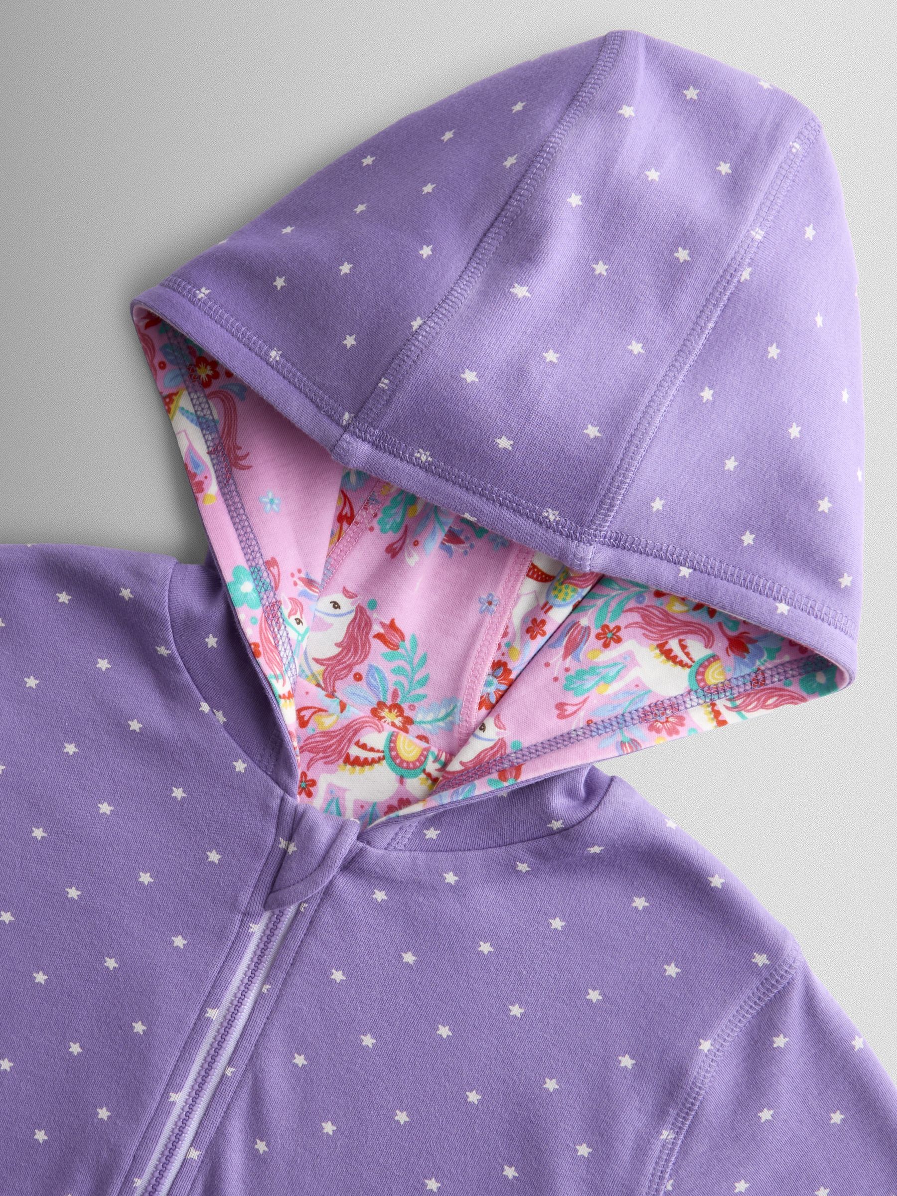 Purple Unicorn Pretty Appliqué Reversible Hoodie - Image 7 of 9