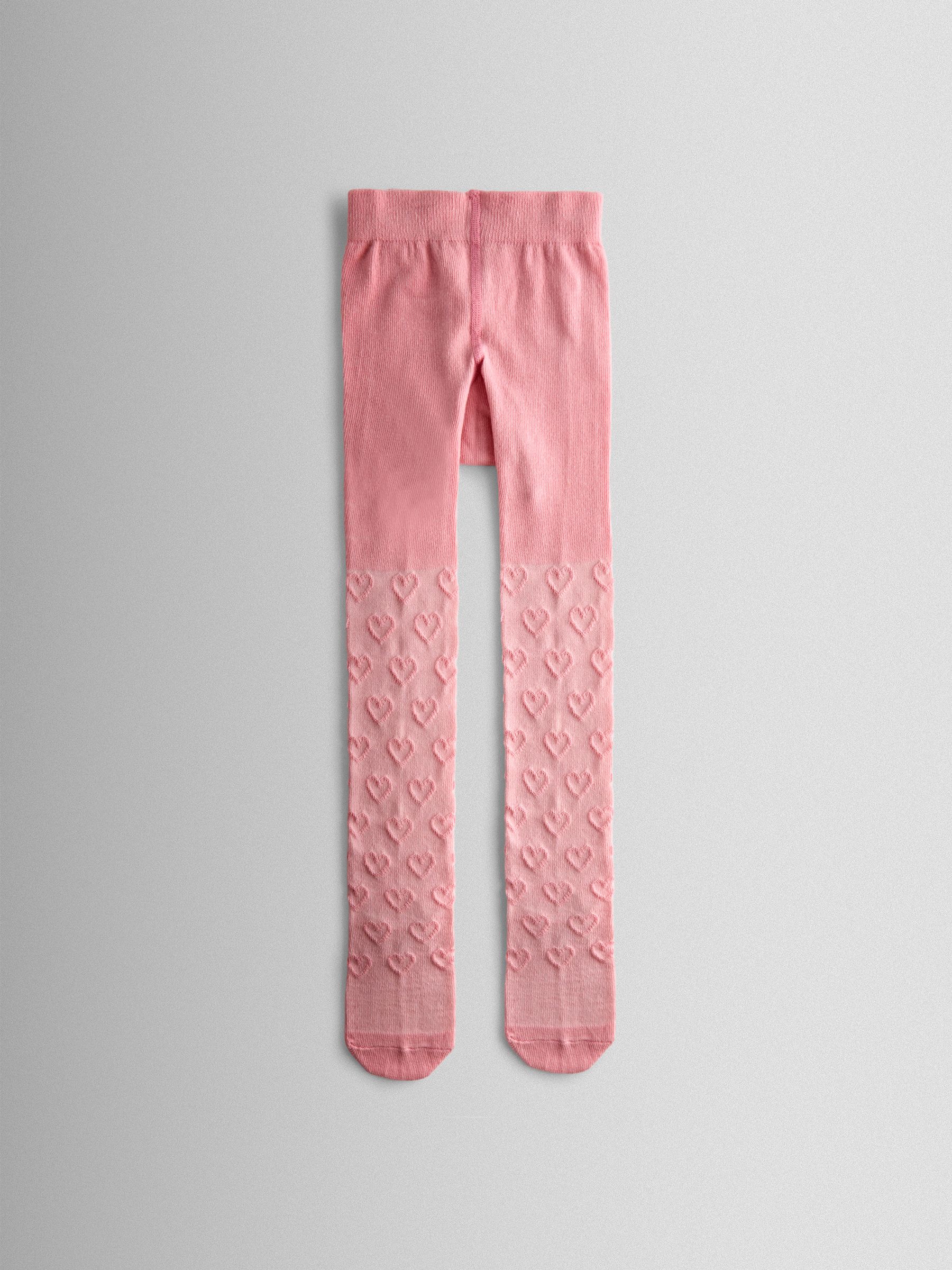 Pink 2-Pack Heart Pointelle Tights - Image 6 of 7