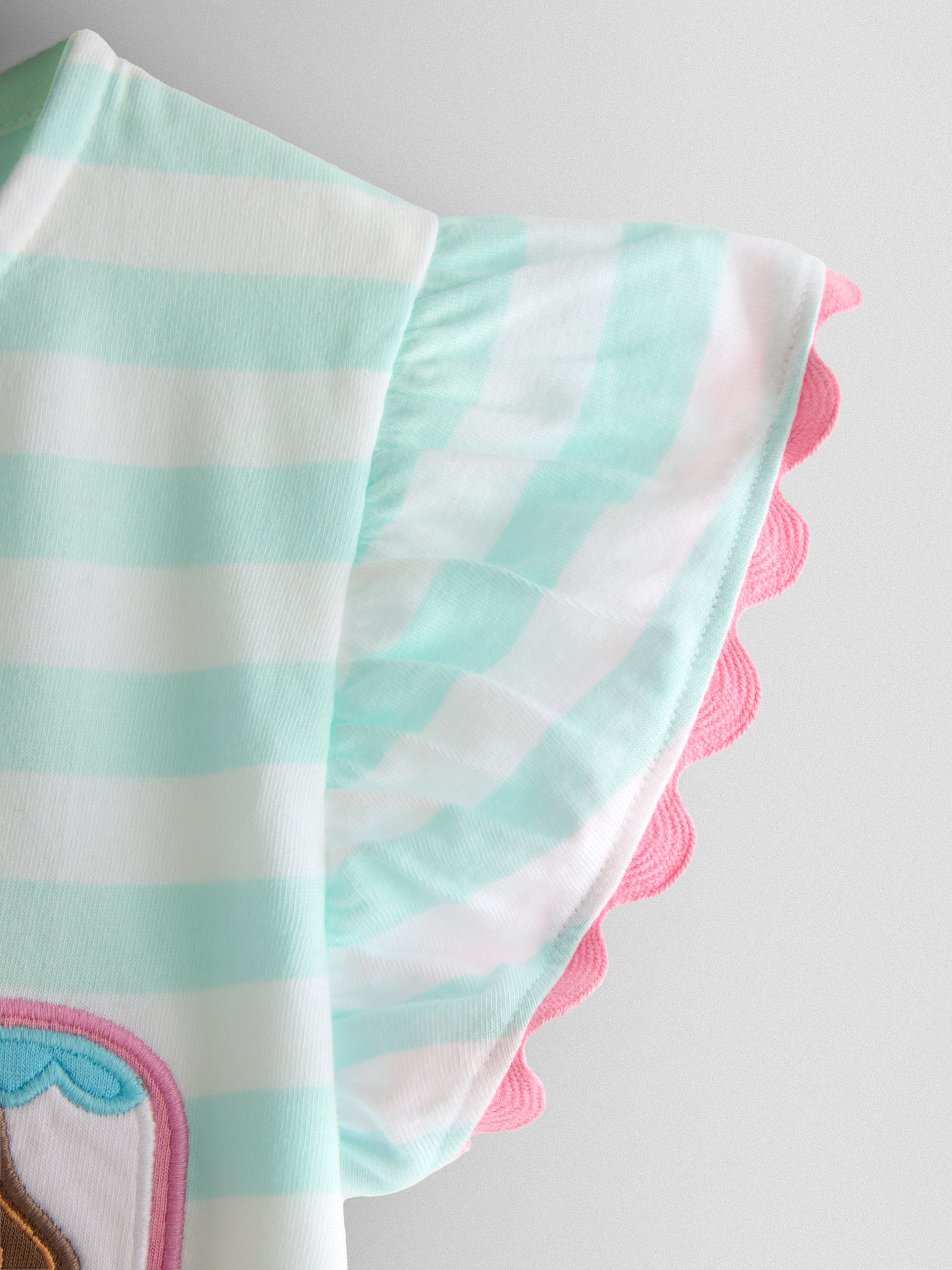 Green Mermaid Applique Frill Sleeve T-Shirt - Image 3 of 4