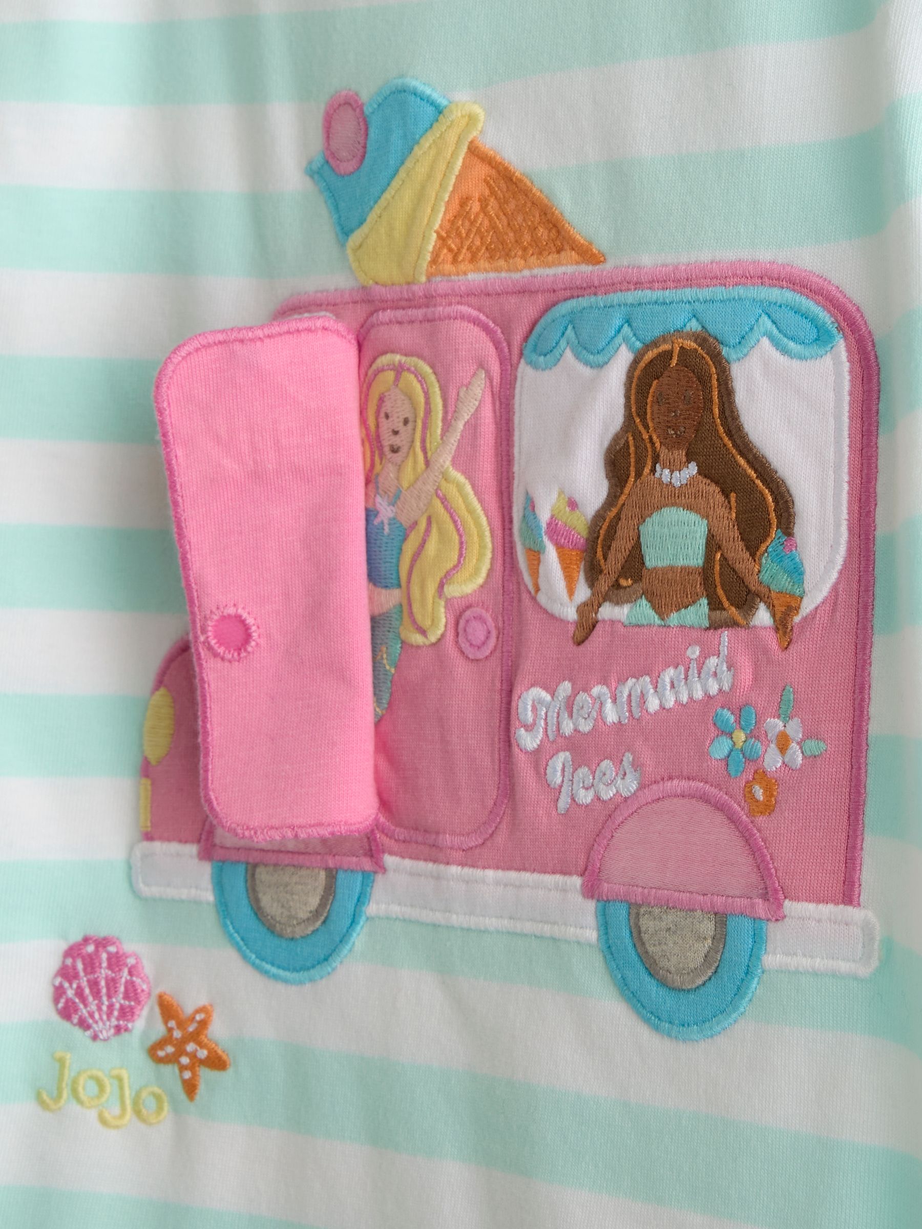 Green Mermaid Applique Frill Sleeve T-Shirt - Image 4 of 4