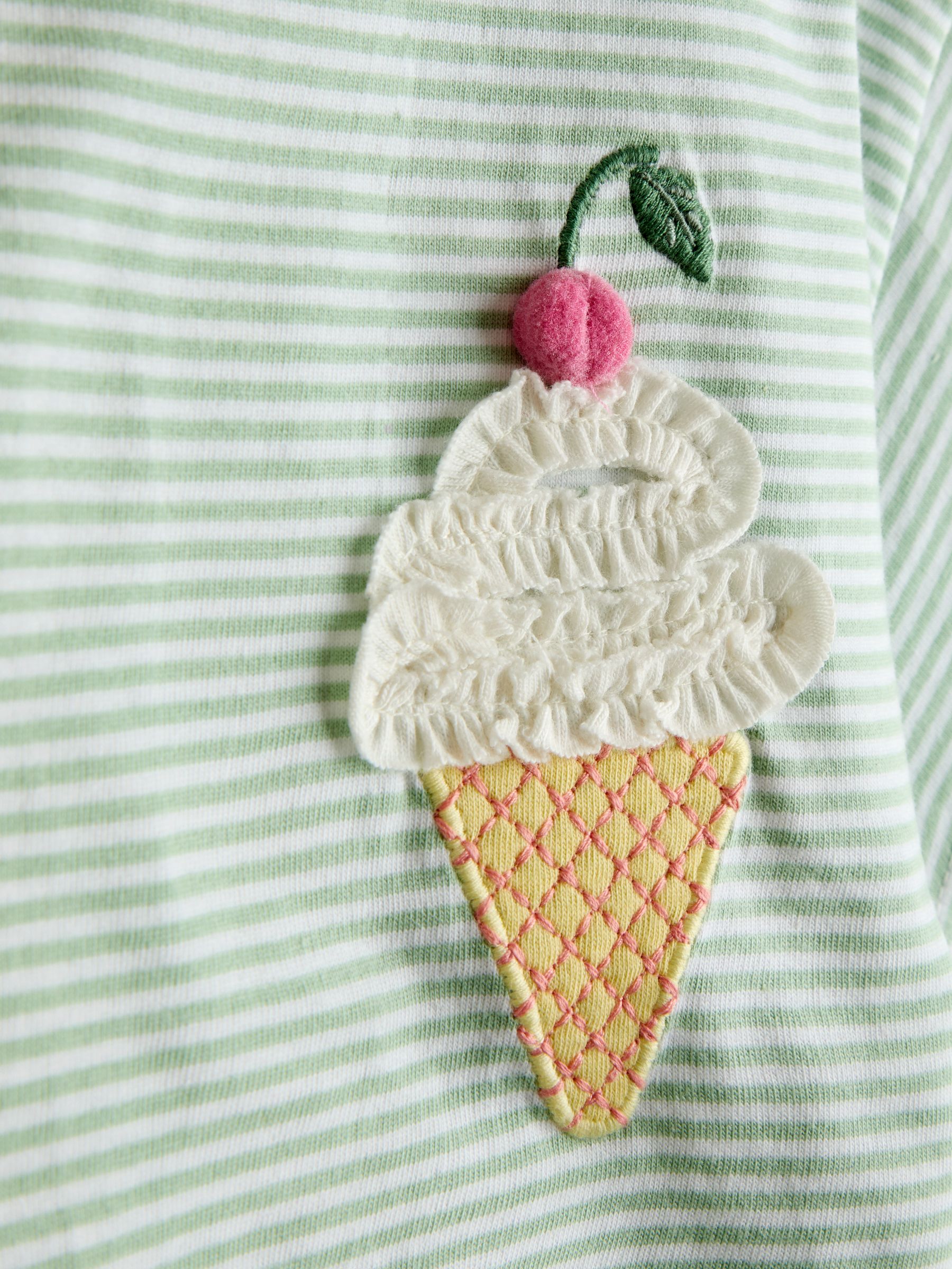 Green Ice Cream Stripe Relaxed T-Shirt - Image 3 of 3