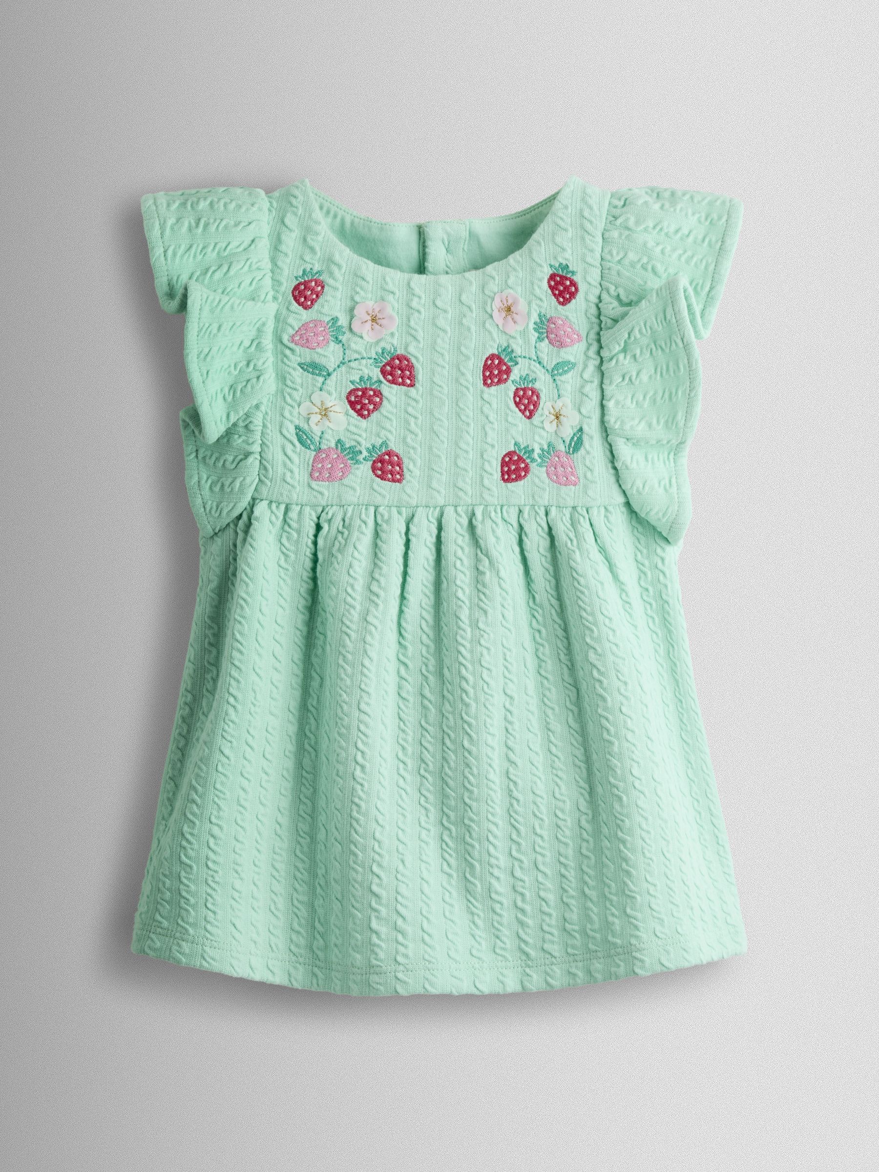 Green Strawberry Embroidered Peplum T-Shirt - Image 1 of 3