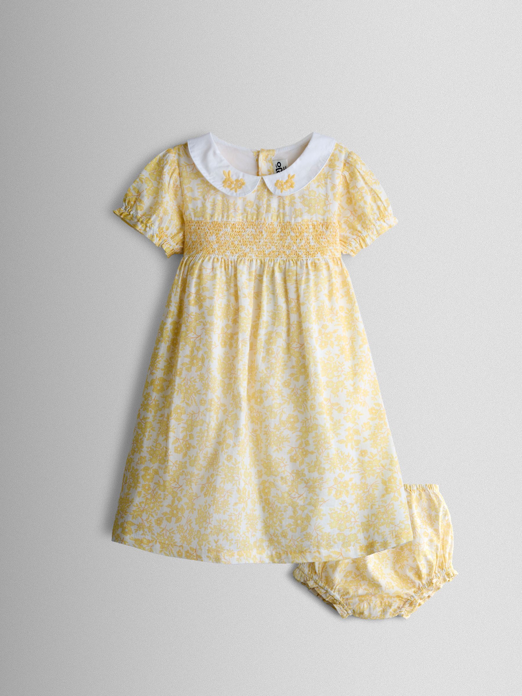 Yellow Garden Floral Smocked Woven Dress - Image 1 of 6