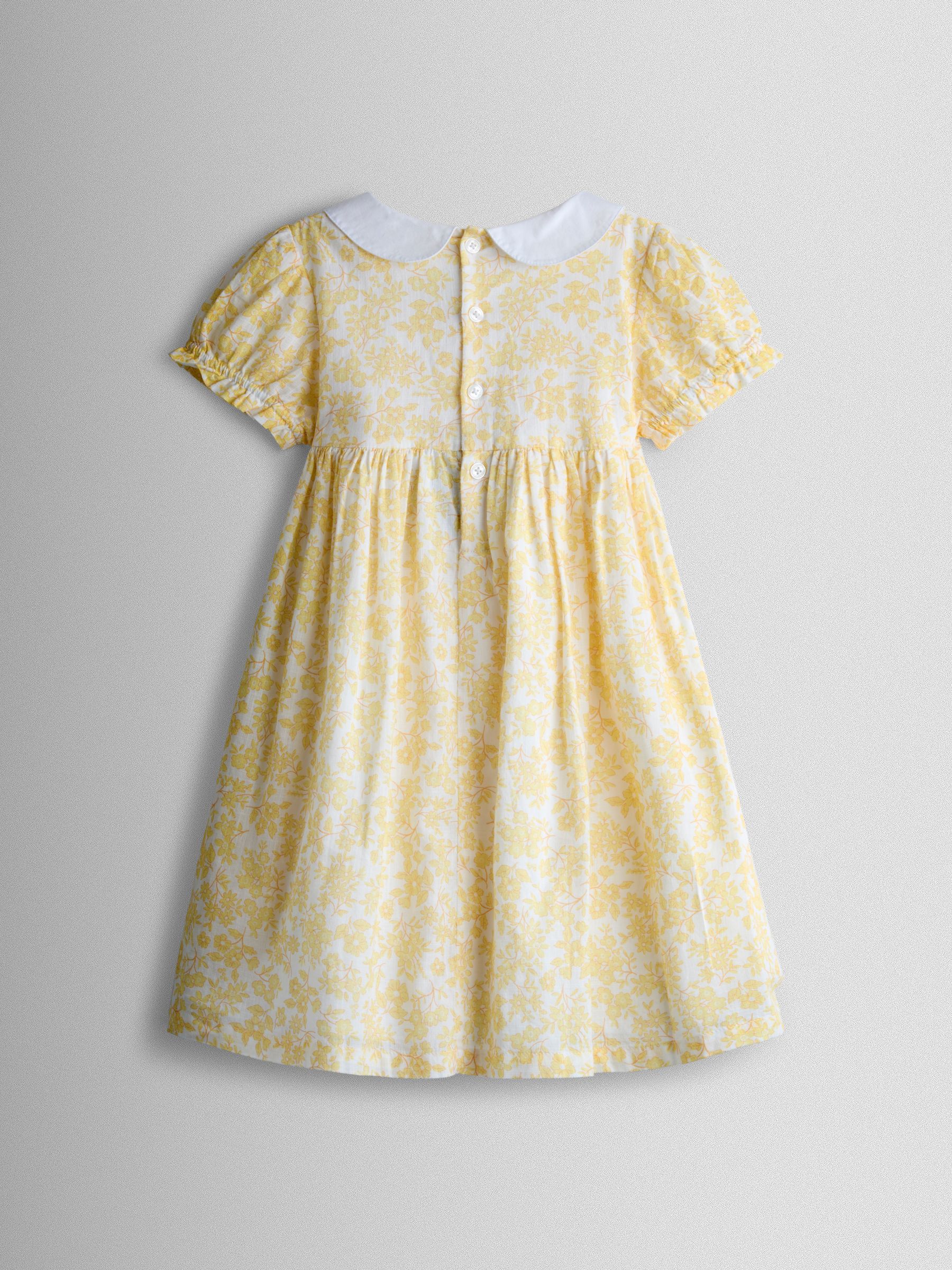 Yellow Garden Floral Smocked Woven Dress - Image 3 of 6