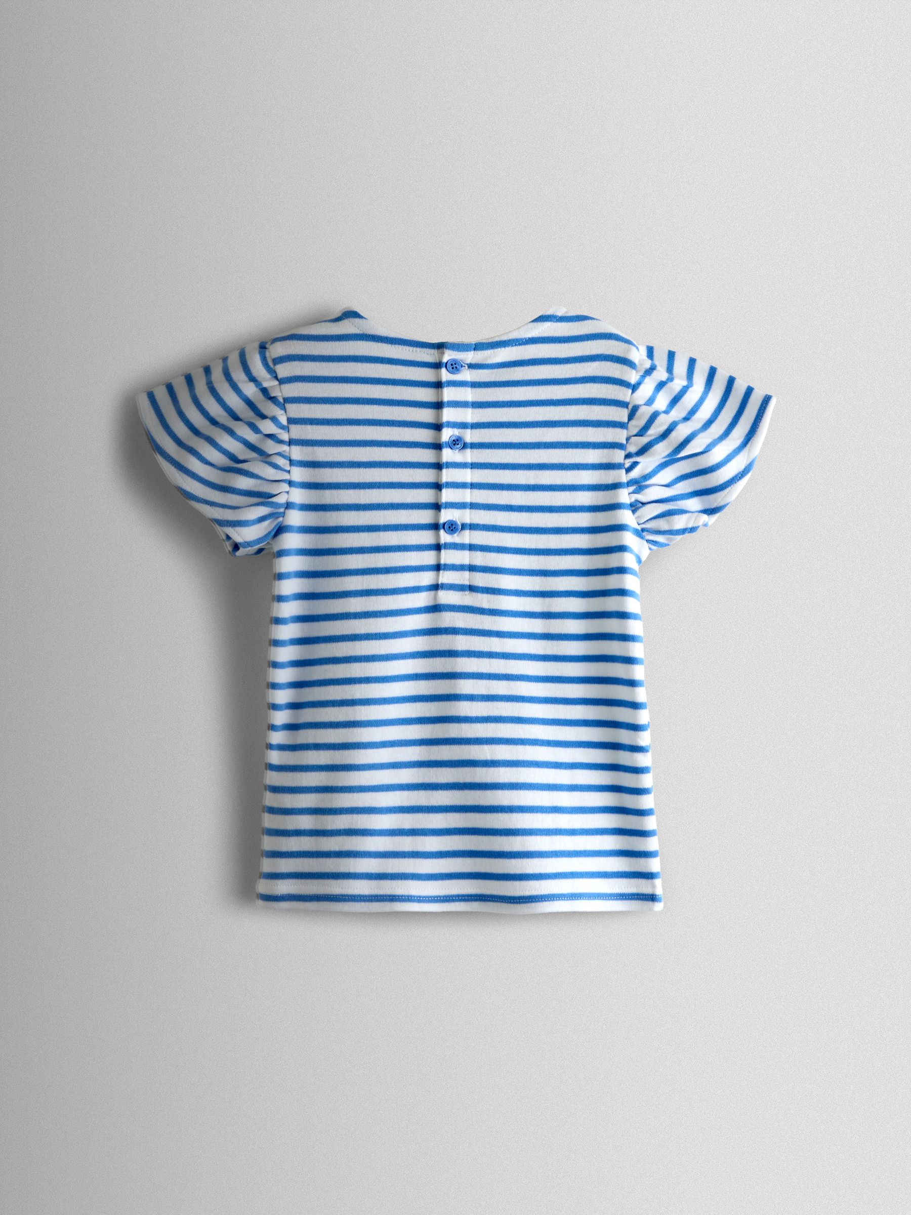 Blue Daisy Bouclé Appliqué Frill Sleeve T-Shirt - Image 2 of 3