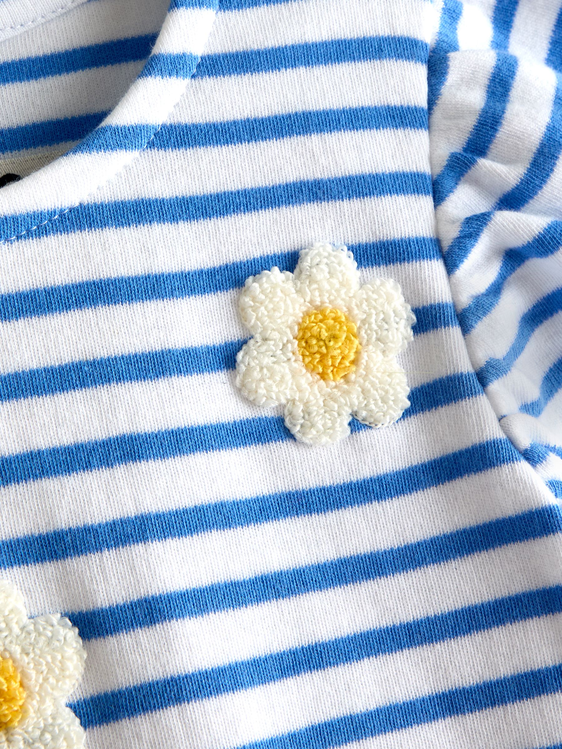Blue Daisy Bouclé Appliqué Frill Sleeve T-Shirt - Image 3 of 3
