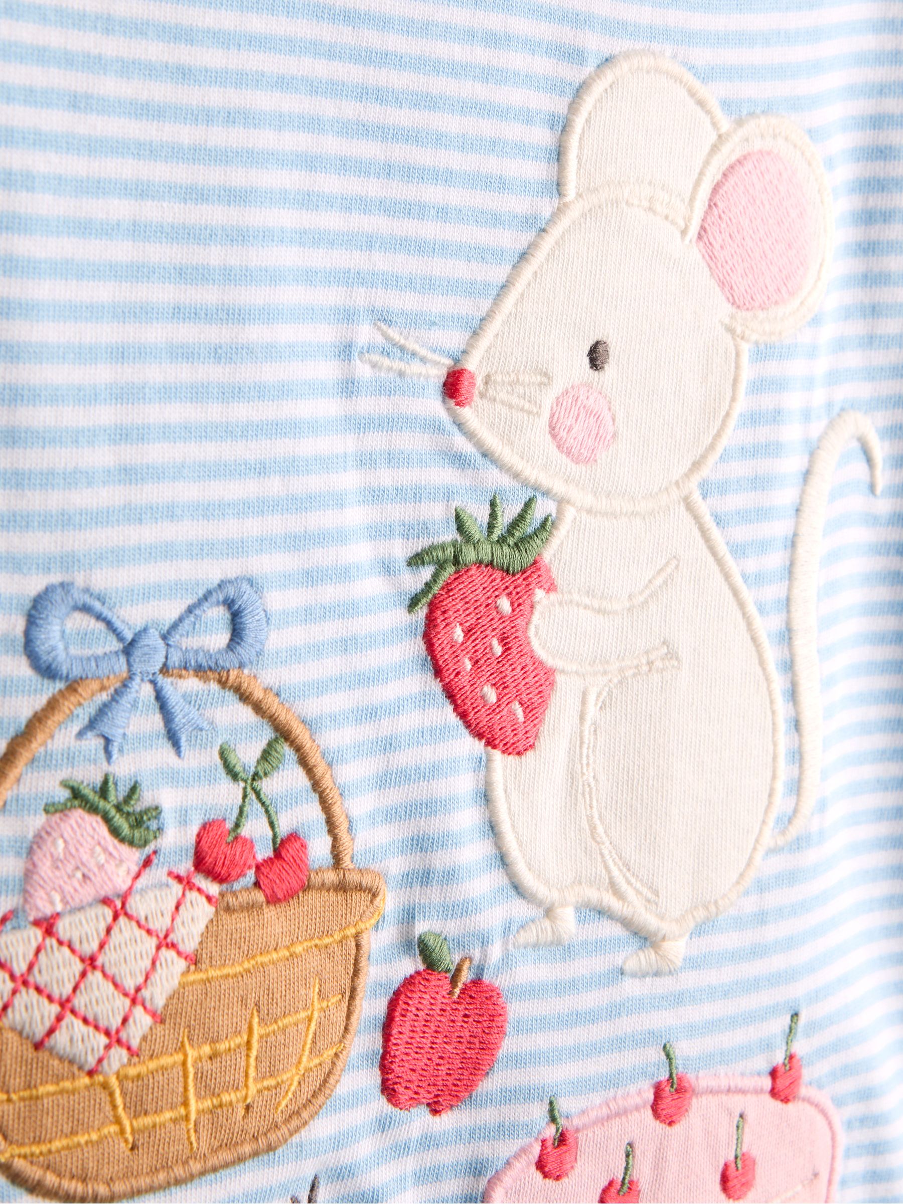 Blue Appliqué Button Shoulder T-Shirt - Image 3 of 3