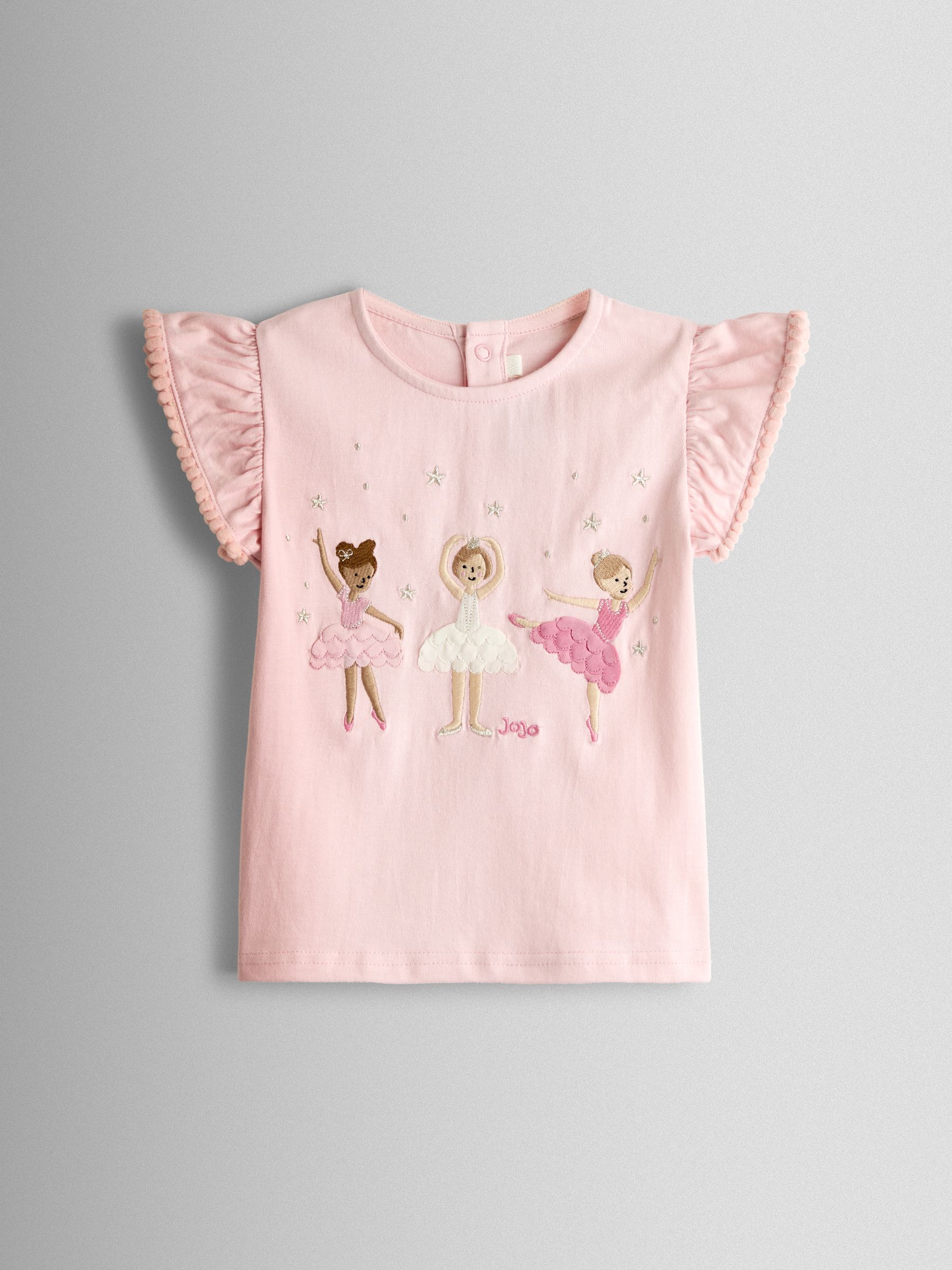Pink Applique Frill Shoulder T-Shirt - Image 1 of 3