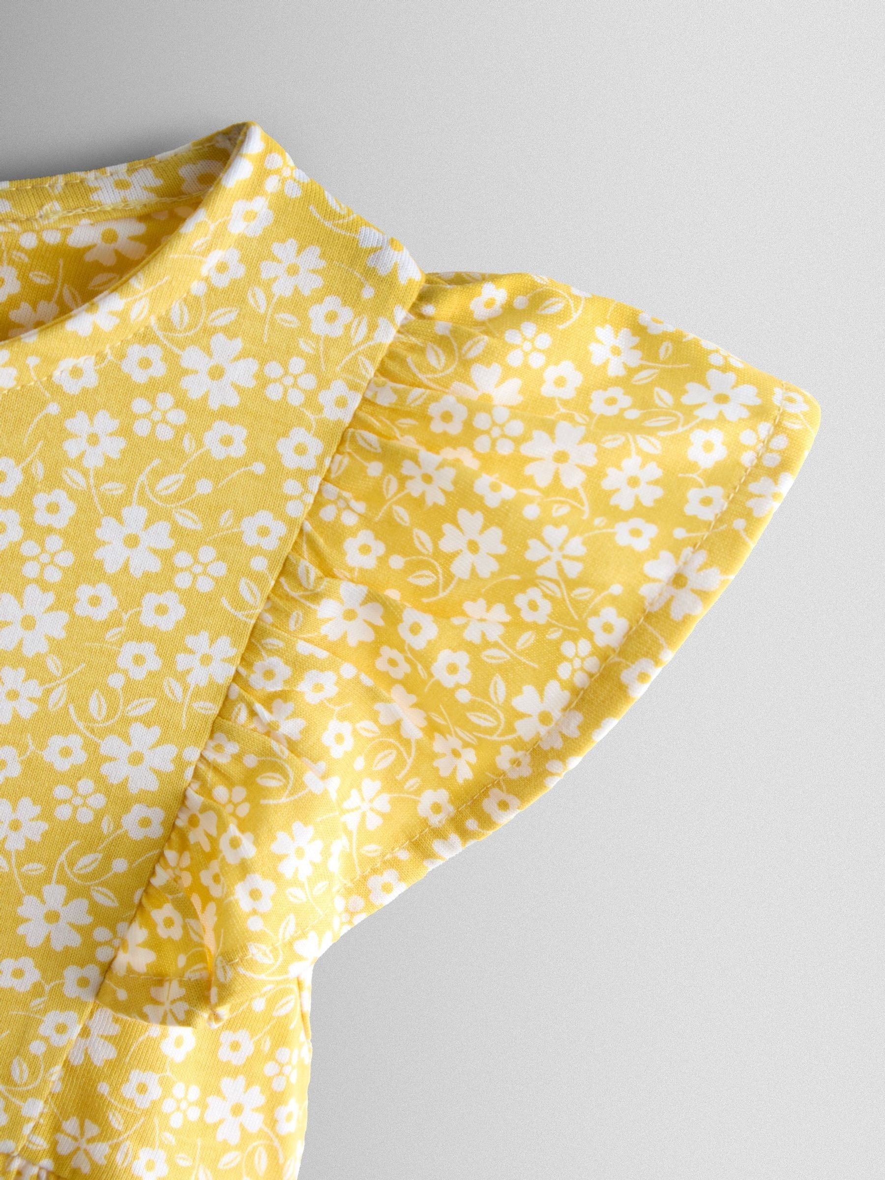 Yellow Ditsy Floral Ruffle Sleeve Dress - Image 3 of 4