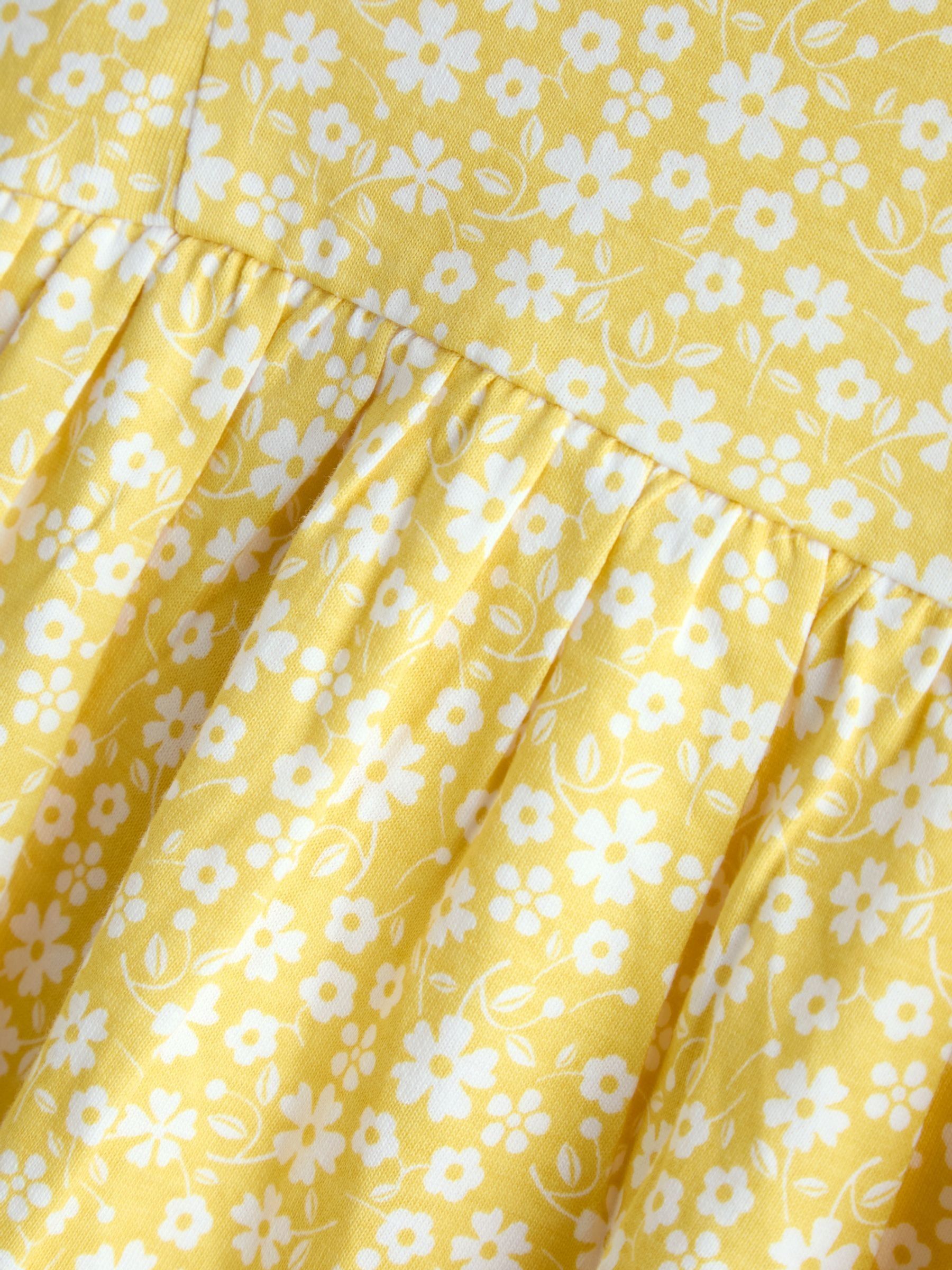 Yellow Ditsy Floral Ruffle Sleeve Dress - Image 4 of 4