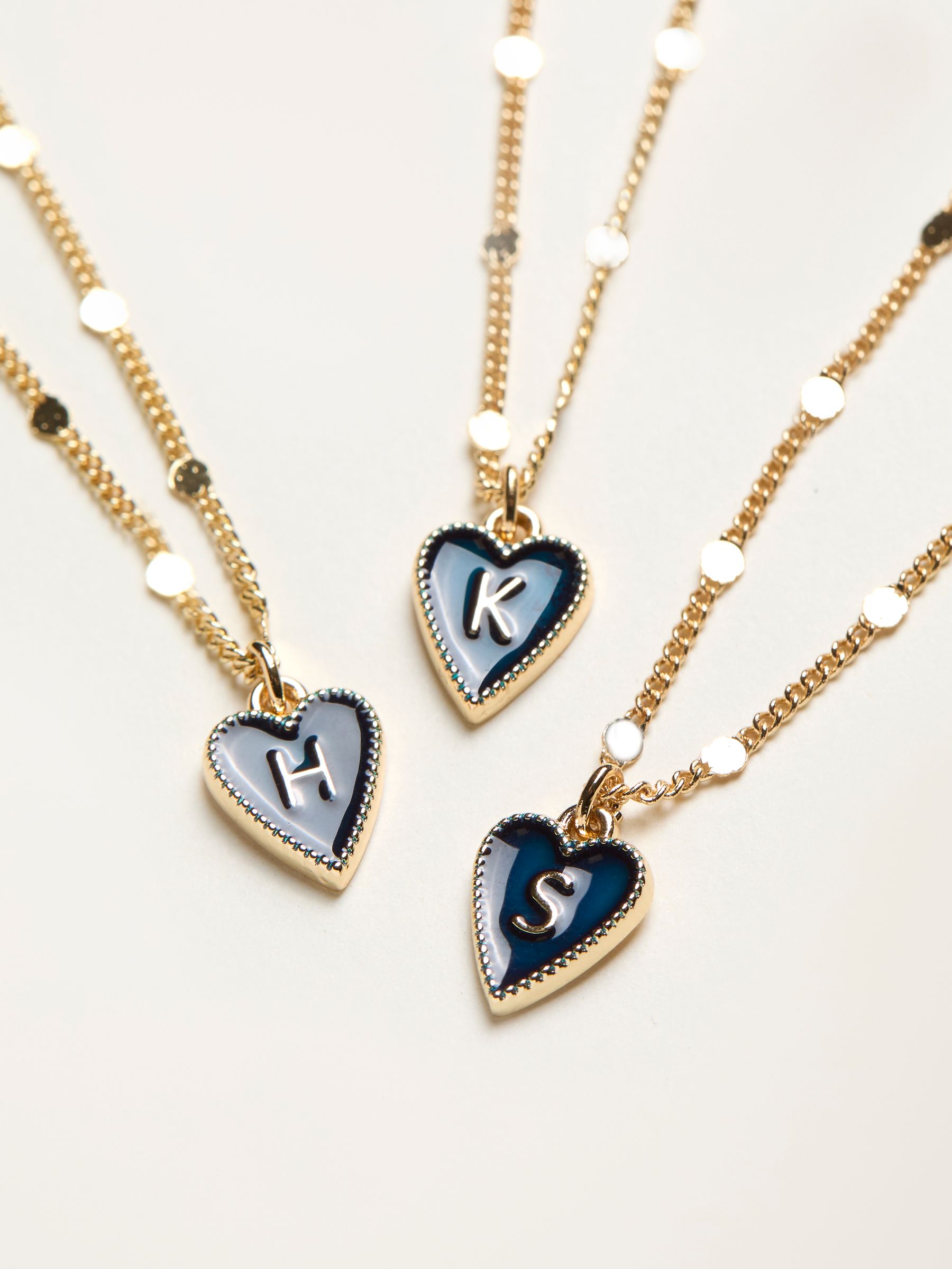 Navy Alphabet Heart Necklace - Image 3 of 3 Navy Alphabet Heart Necklace - Image 3 of 3