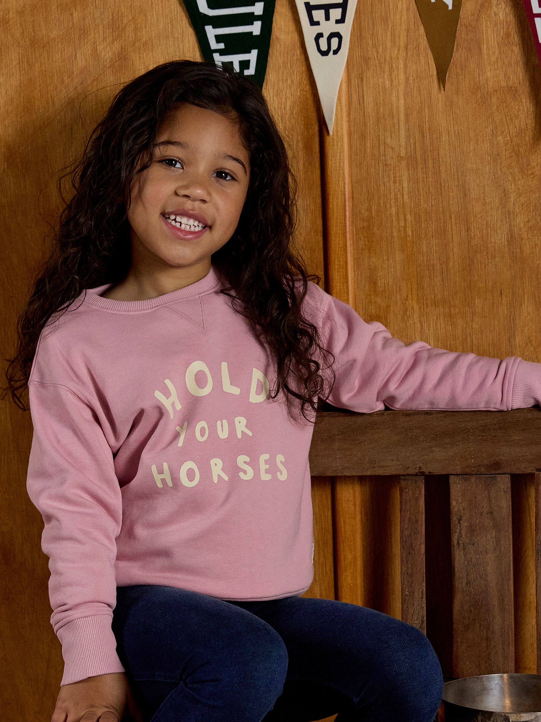 Kids' Sundaze Light Pink Slogan Crew Neck Sweatshirt - Image 1 of 7 Kids' Sundaze Light Pink Slogan Crew Neck Sweatshirt - Image 1 of 7