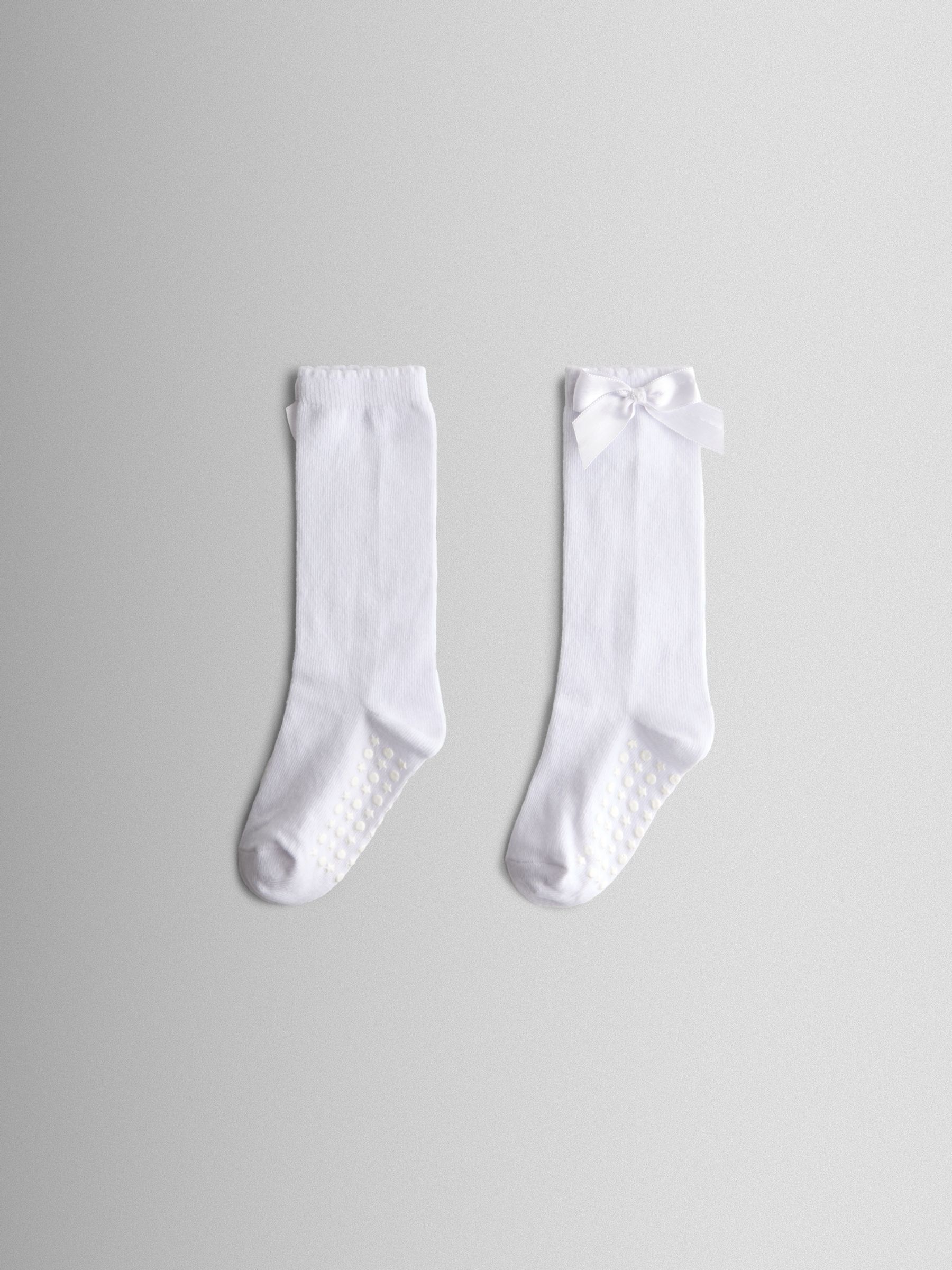 Cream Bow Long Socks - Image 1 of 4