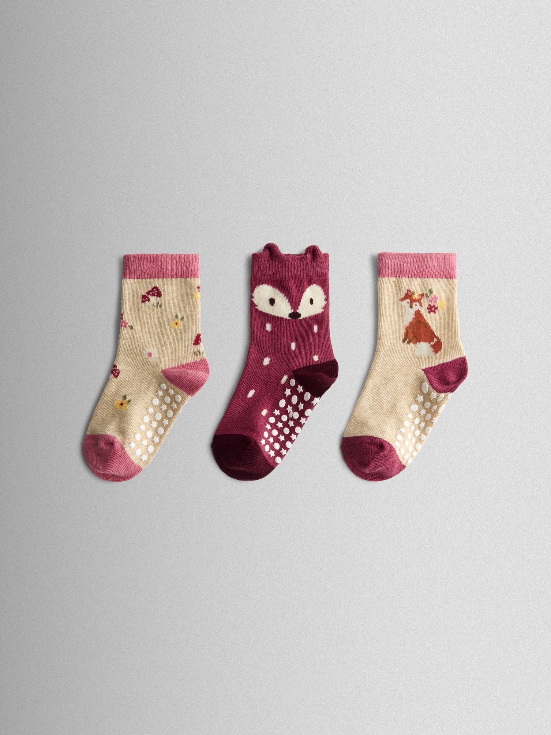 Rust 3-Pack Fox Socks - Image 1 of 5 Rust 3-Pack Fox Socks - Image 1 of 5