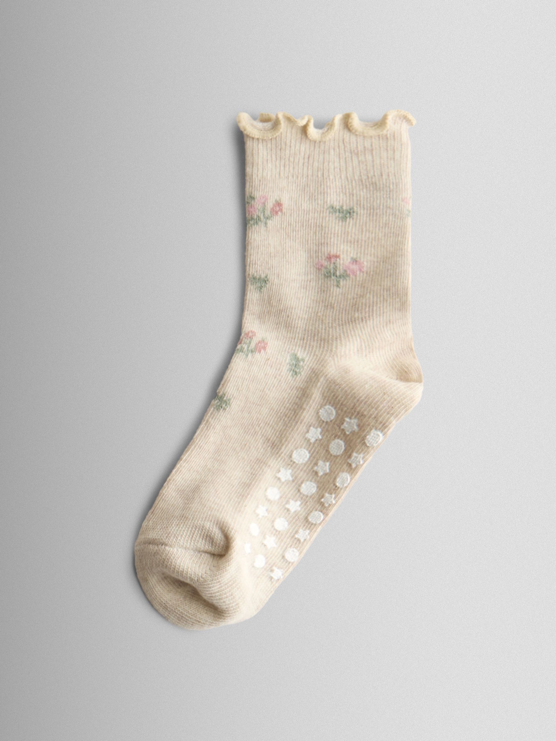 Natural 3-Pack Floral Socks - Image 4 of 5