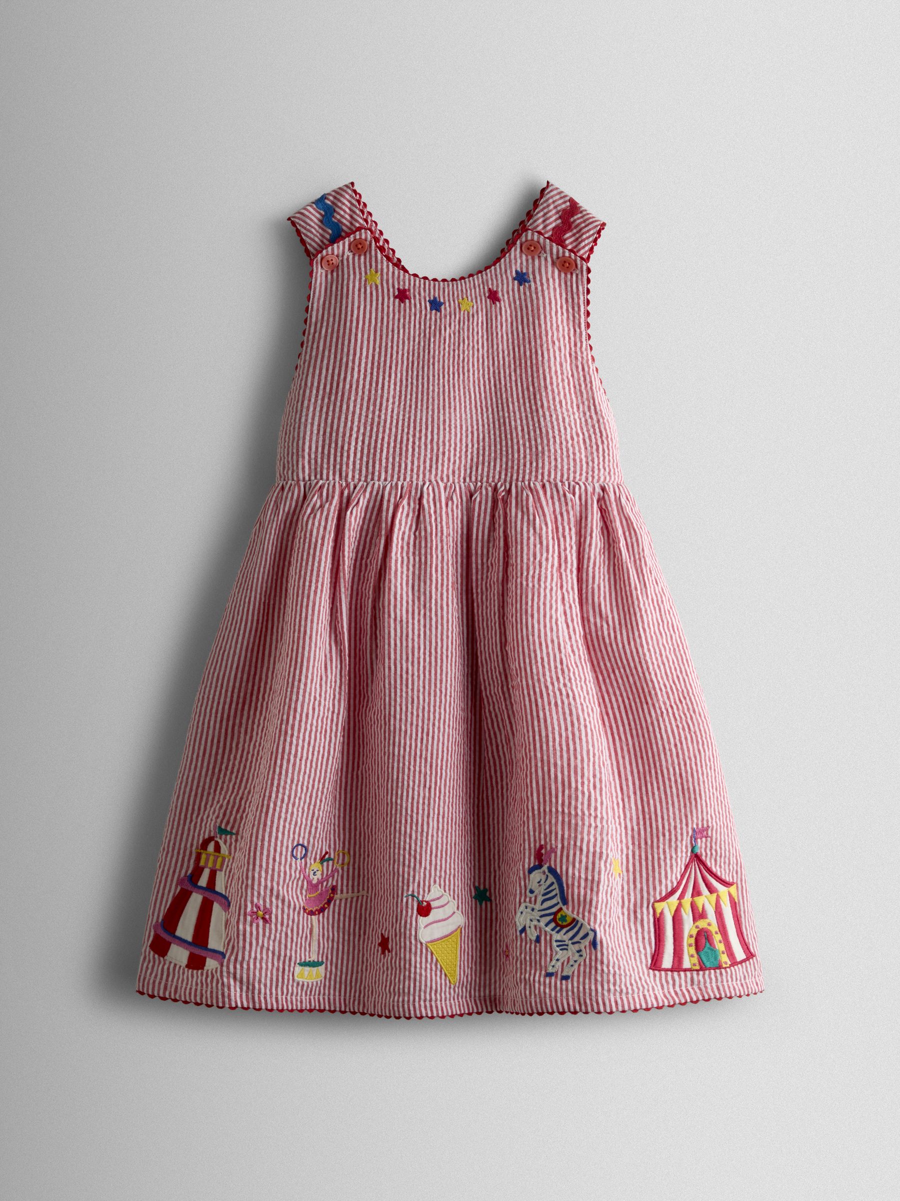 Red Fairground Cross Back Appliqué Sundress - Image 1 of 4