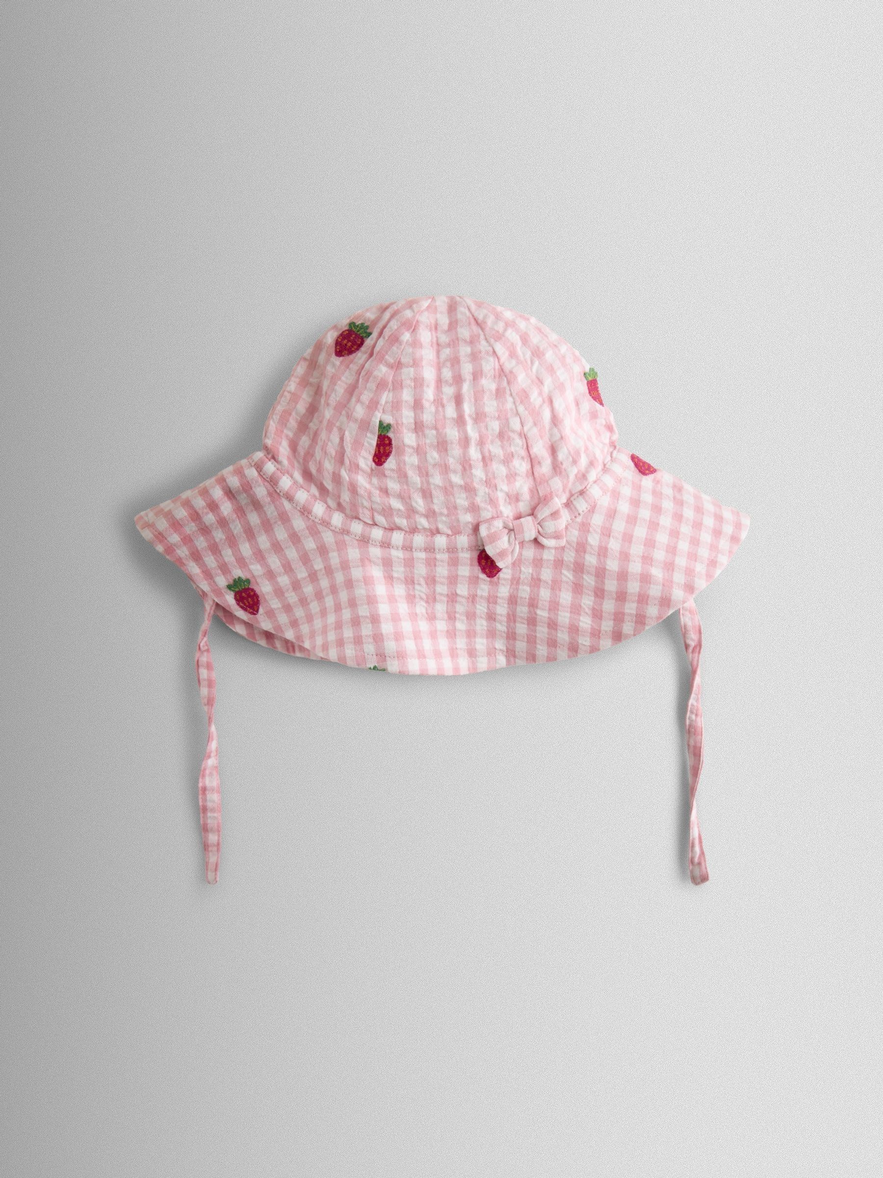Pink Strawberry Embroidered Frill Romper & Hat Set - Image 4 of 7