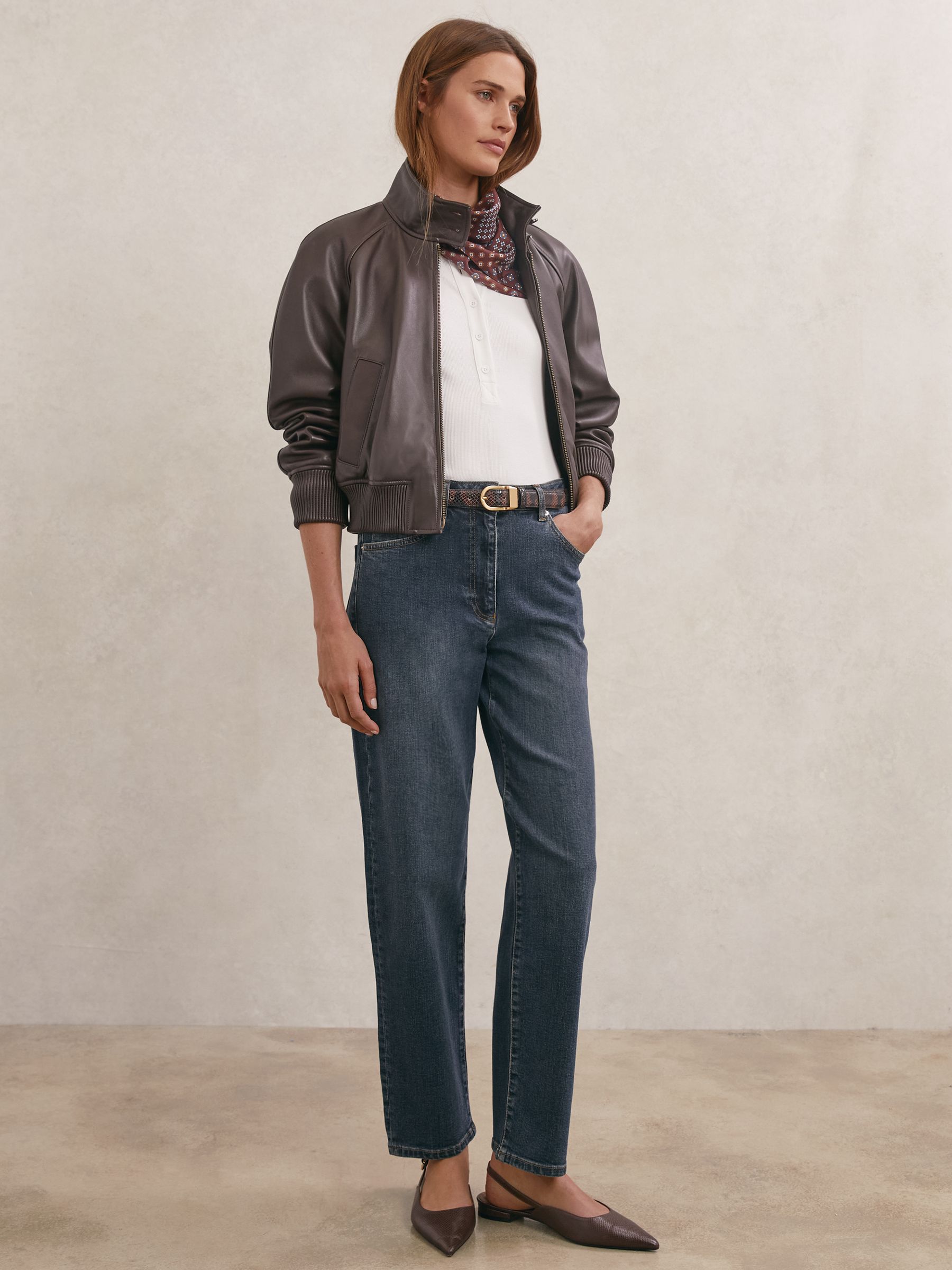 Mid-Rise Straight-Leg Jeans in Antique Mid Blue - image 2