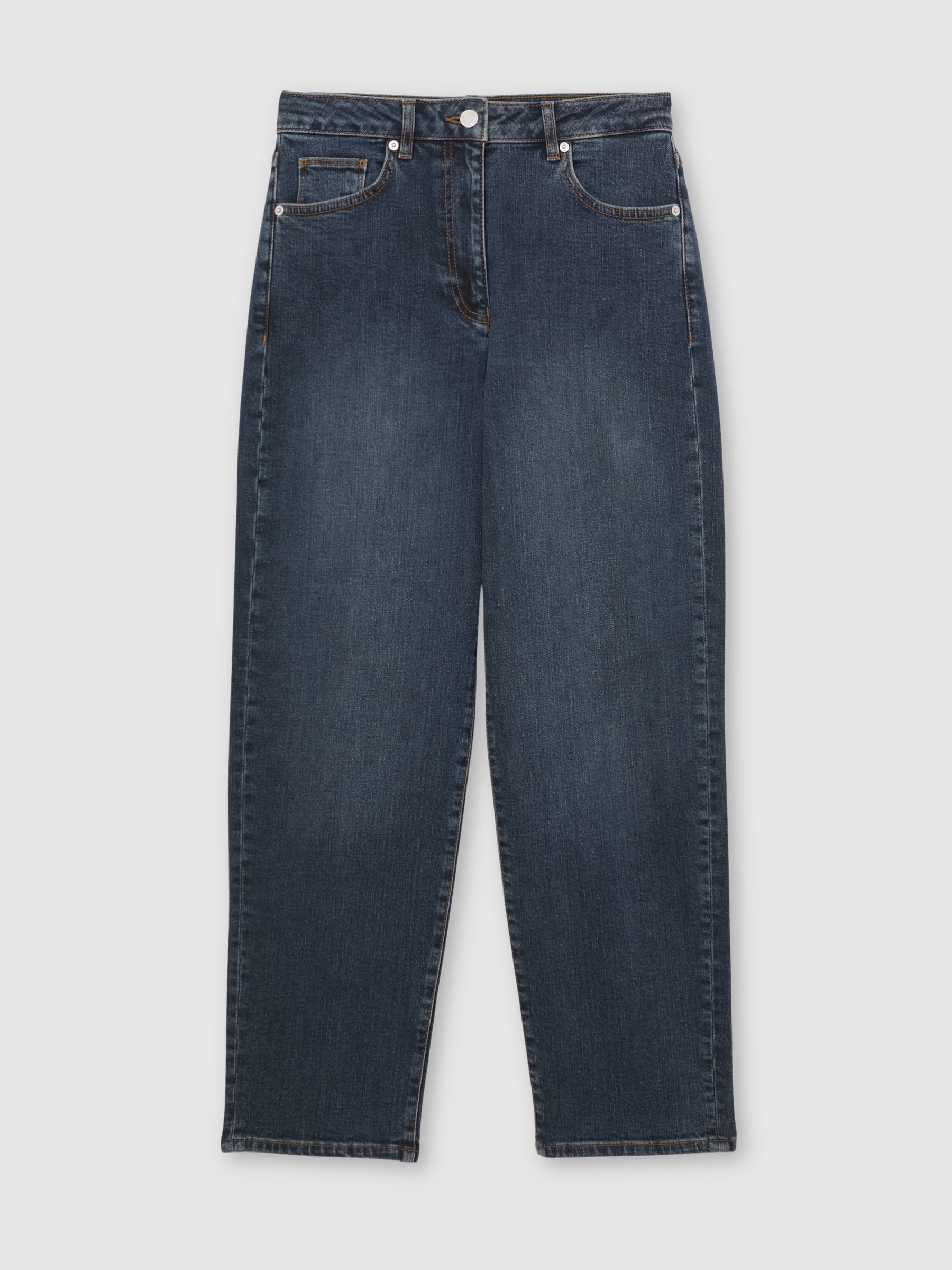 Mid-Rise Straight-Leg Jeans in Antique Mid Blue - image 1